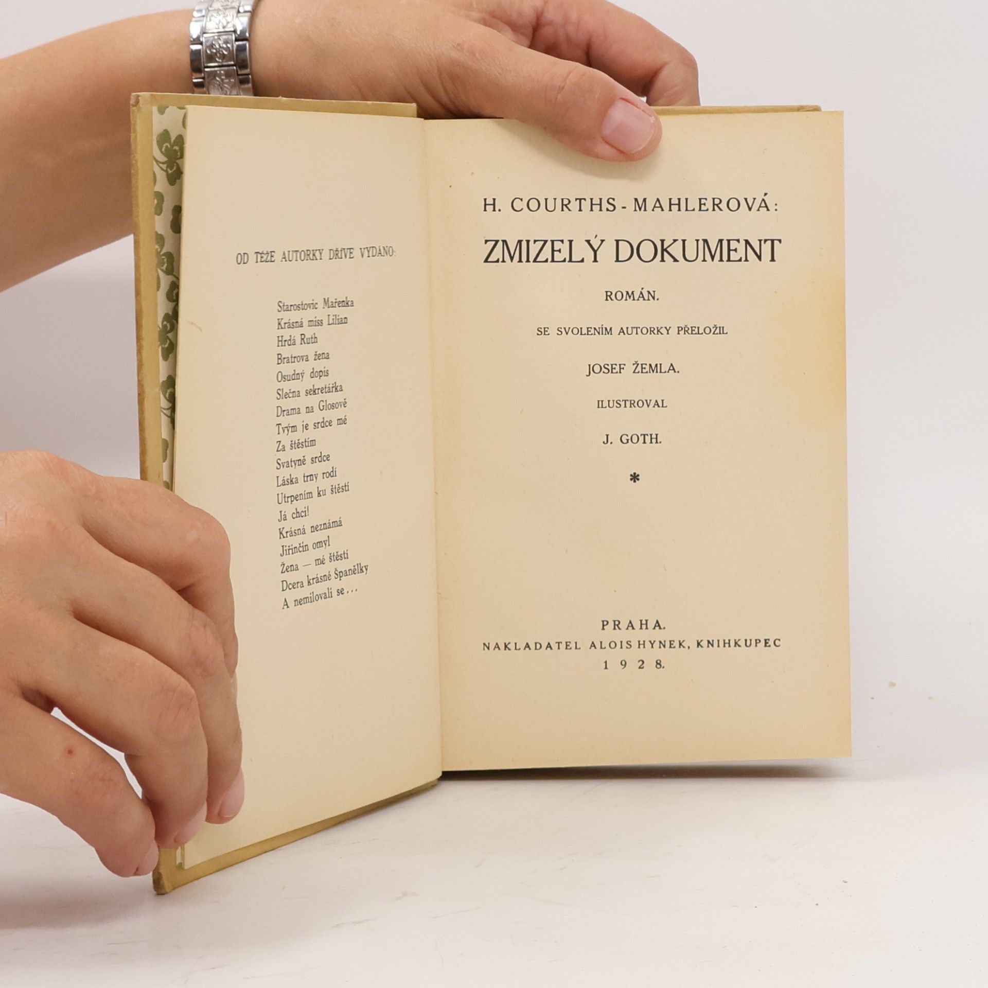 Hedwig Courths-Mahler Zmizelý dokument