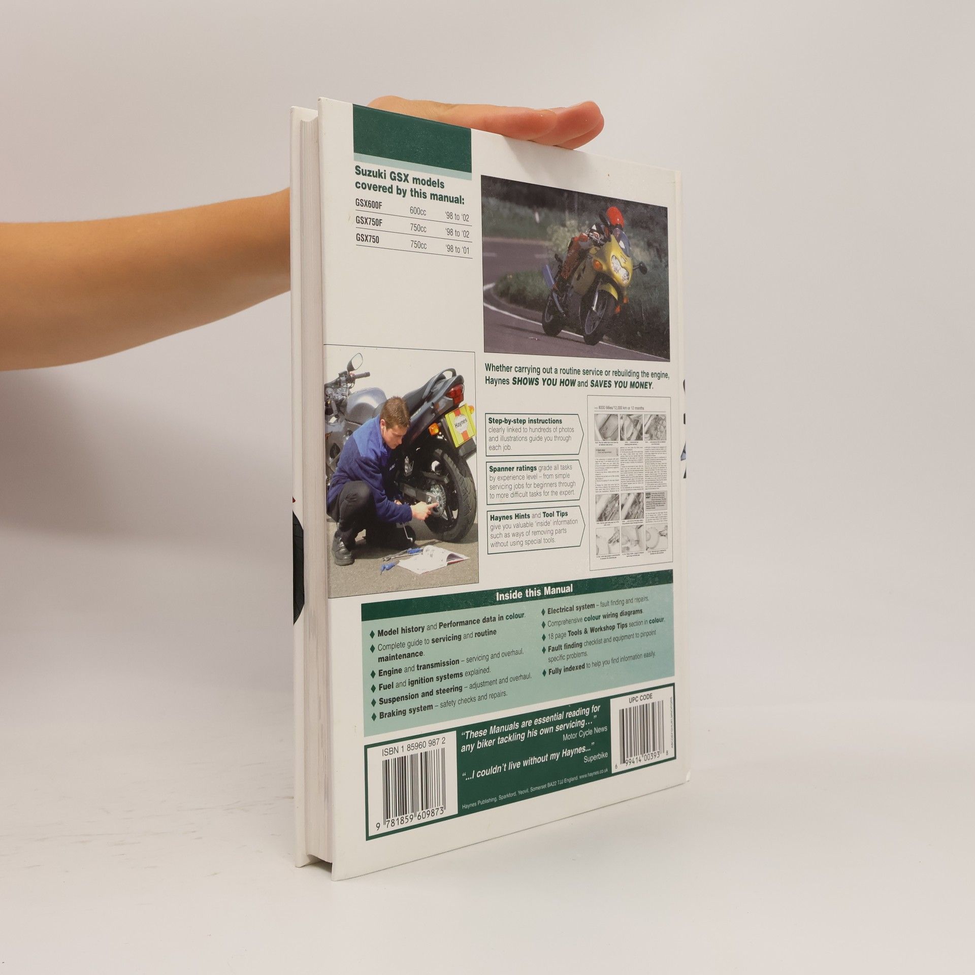 Matthew Coombs Haynes Service & Repair Manual - 3987: Suzuki GSX600F, GSX750F & GSX750 '98 to '02