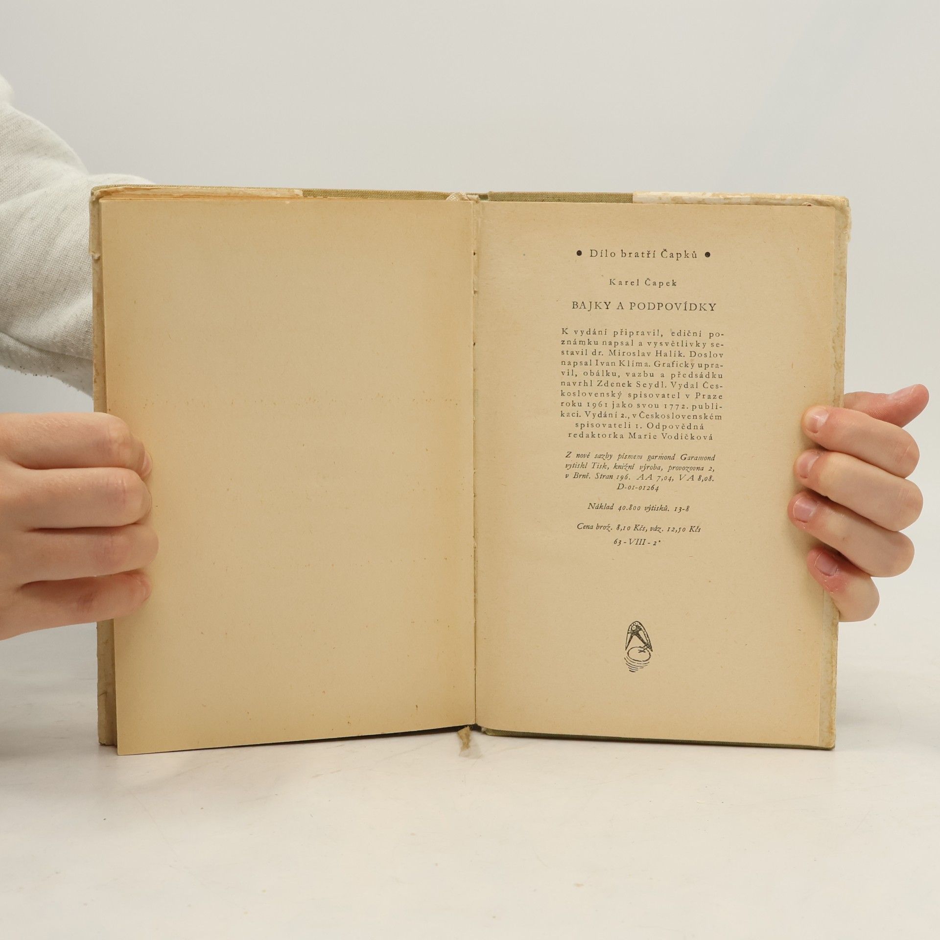 Karel Čapek Bajky a podpovídky
