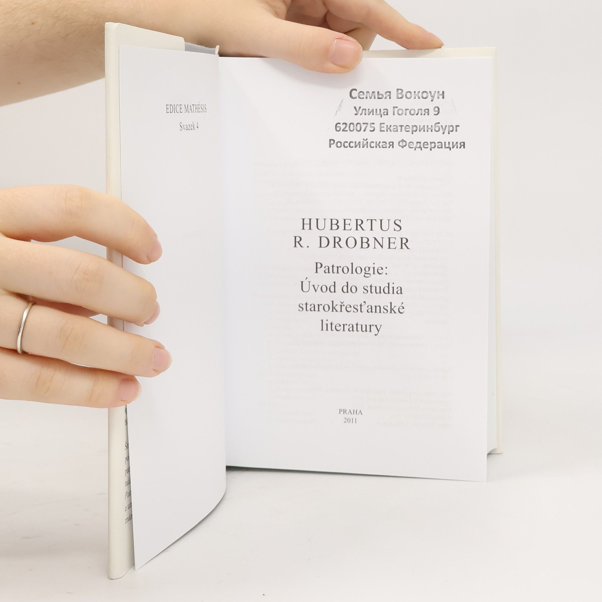 Hubertus R. Drobner Patrologie: úvod do studia starokřesťanské literatury