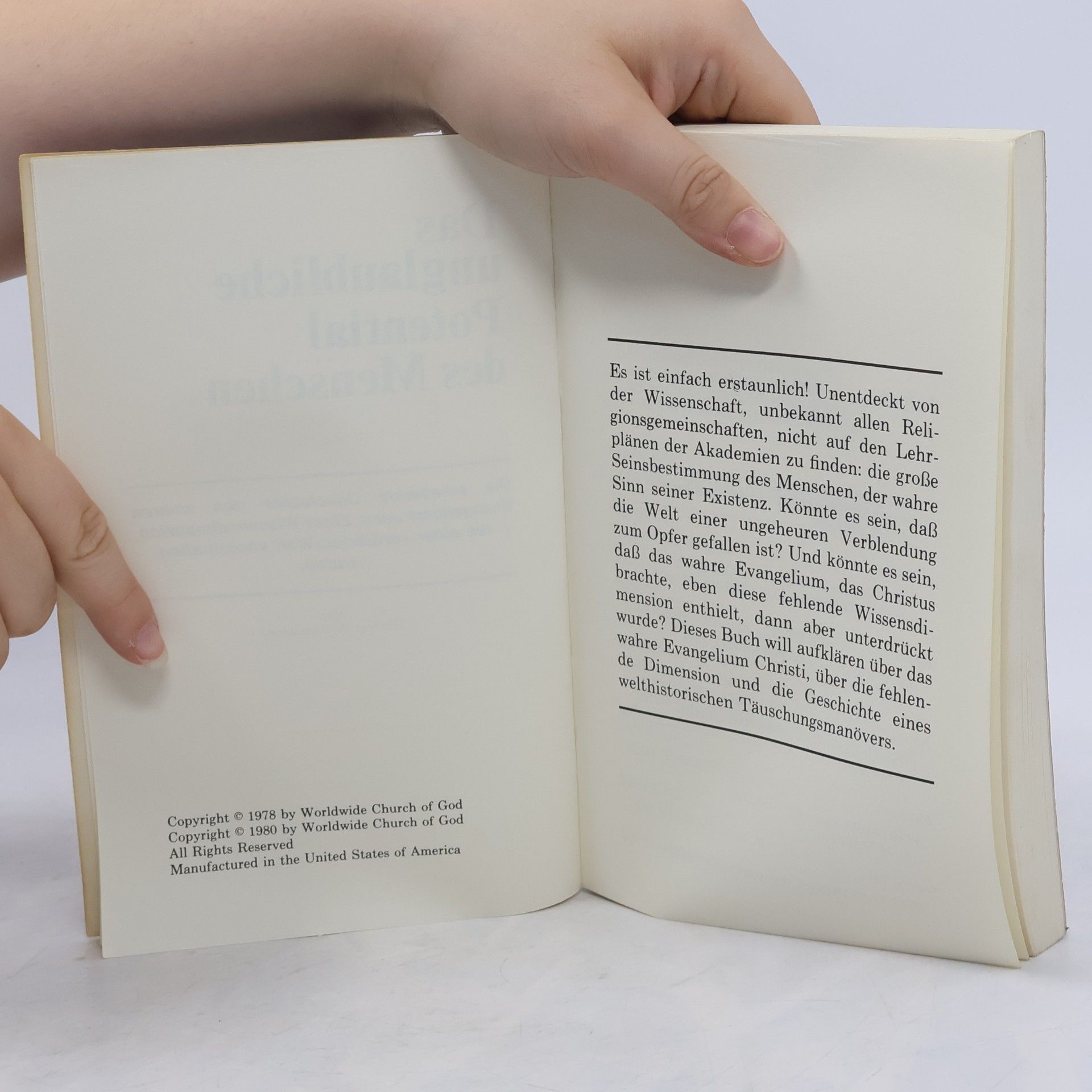 Herbert W. Armstrong Das unglaubliche Potential des Menschen