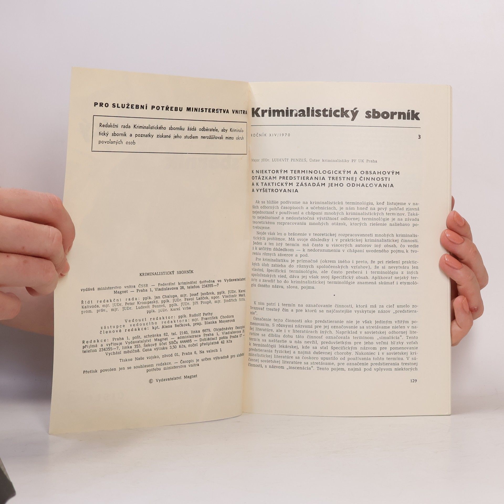 Autorenkollektiv Kriminalistický sborník č. 3/1970