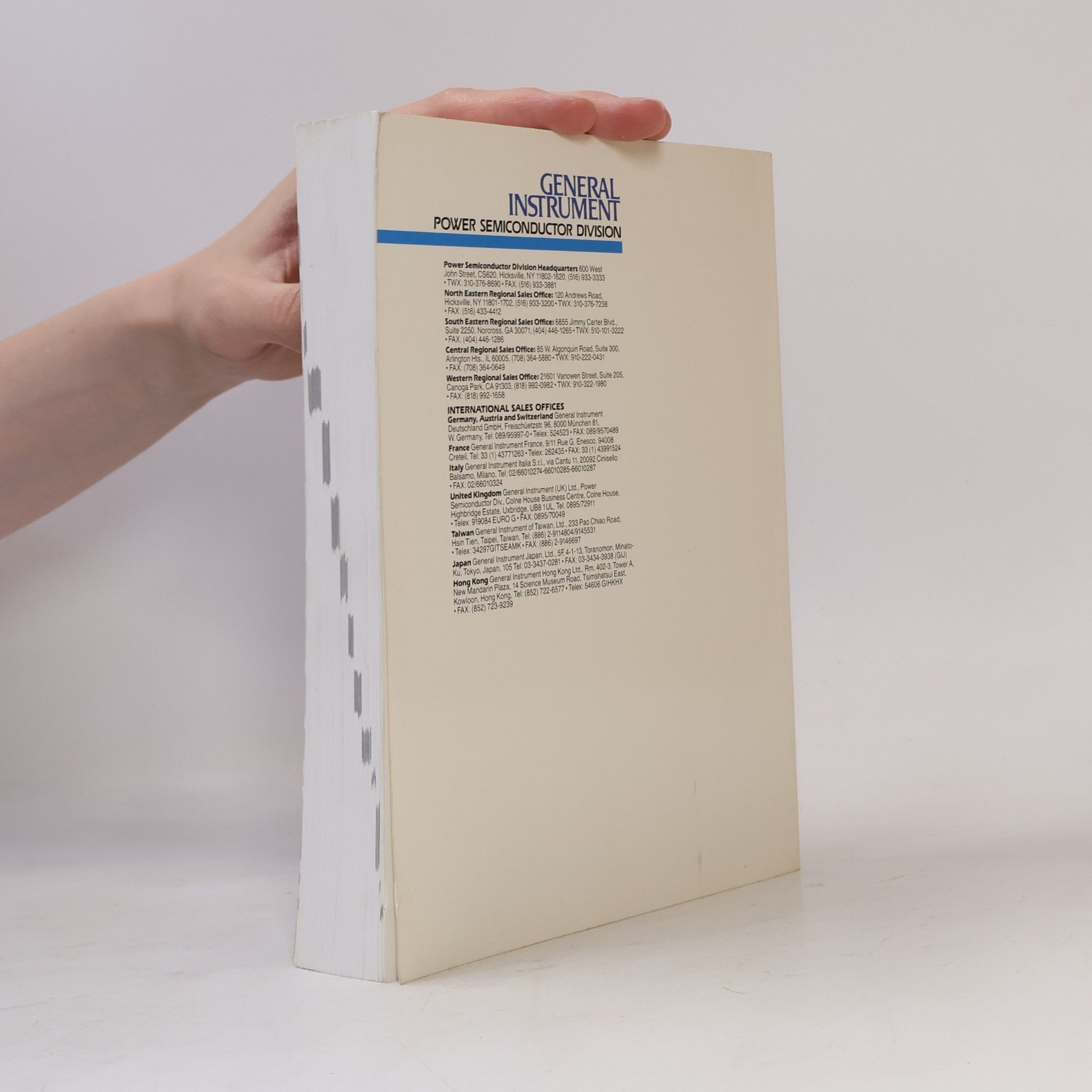 Various authors General Instrument. Power Semiconductor Division. Data Book