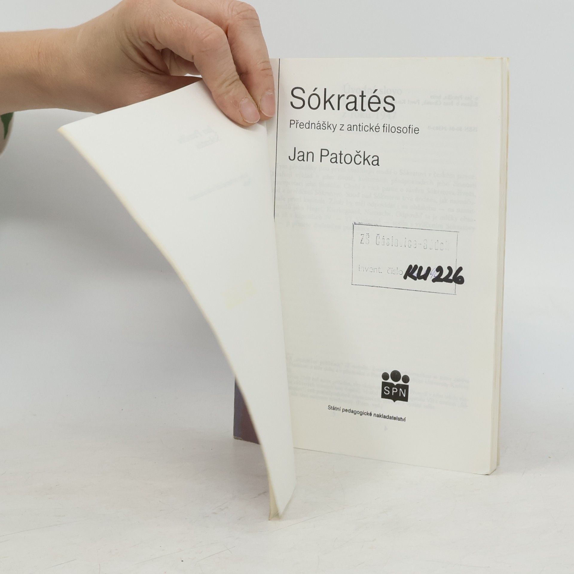 Jan Patočka Sókratés. Přednášky z antické filosofie