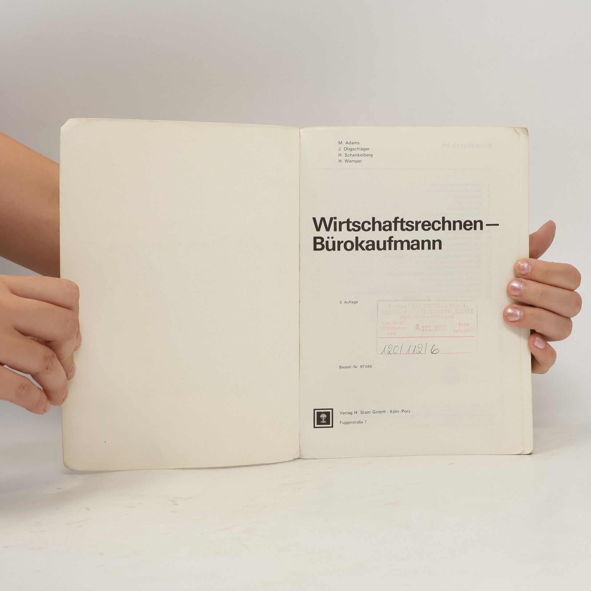 Manfred Adams Wirtschaftsrechnen – Bürokaufmann