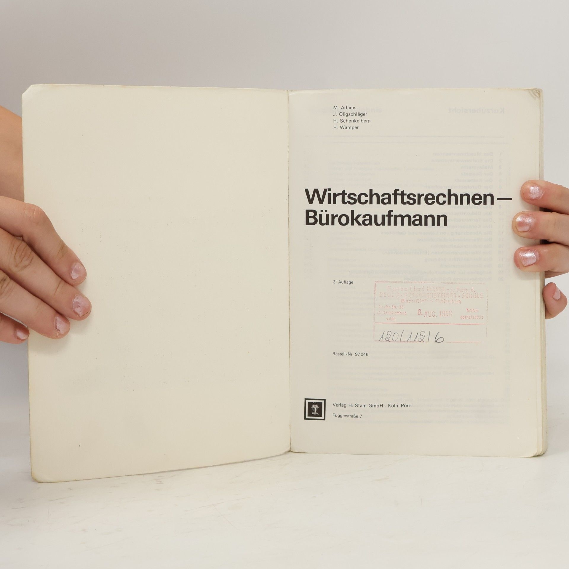 Manfred Adams Wirtschaftsrechnen – Bürokaufmann