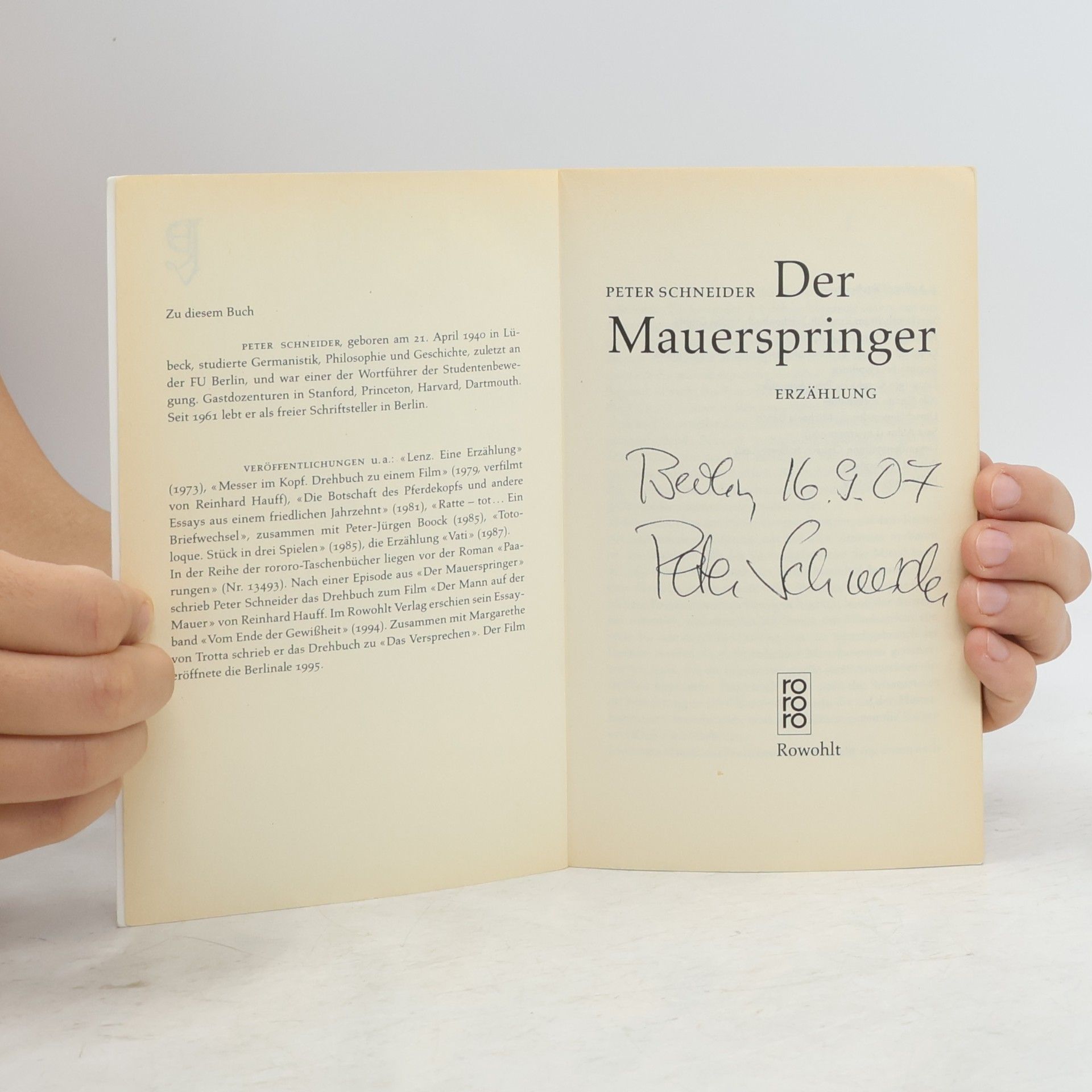 Peter Schneider Der Mauerspringer