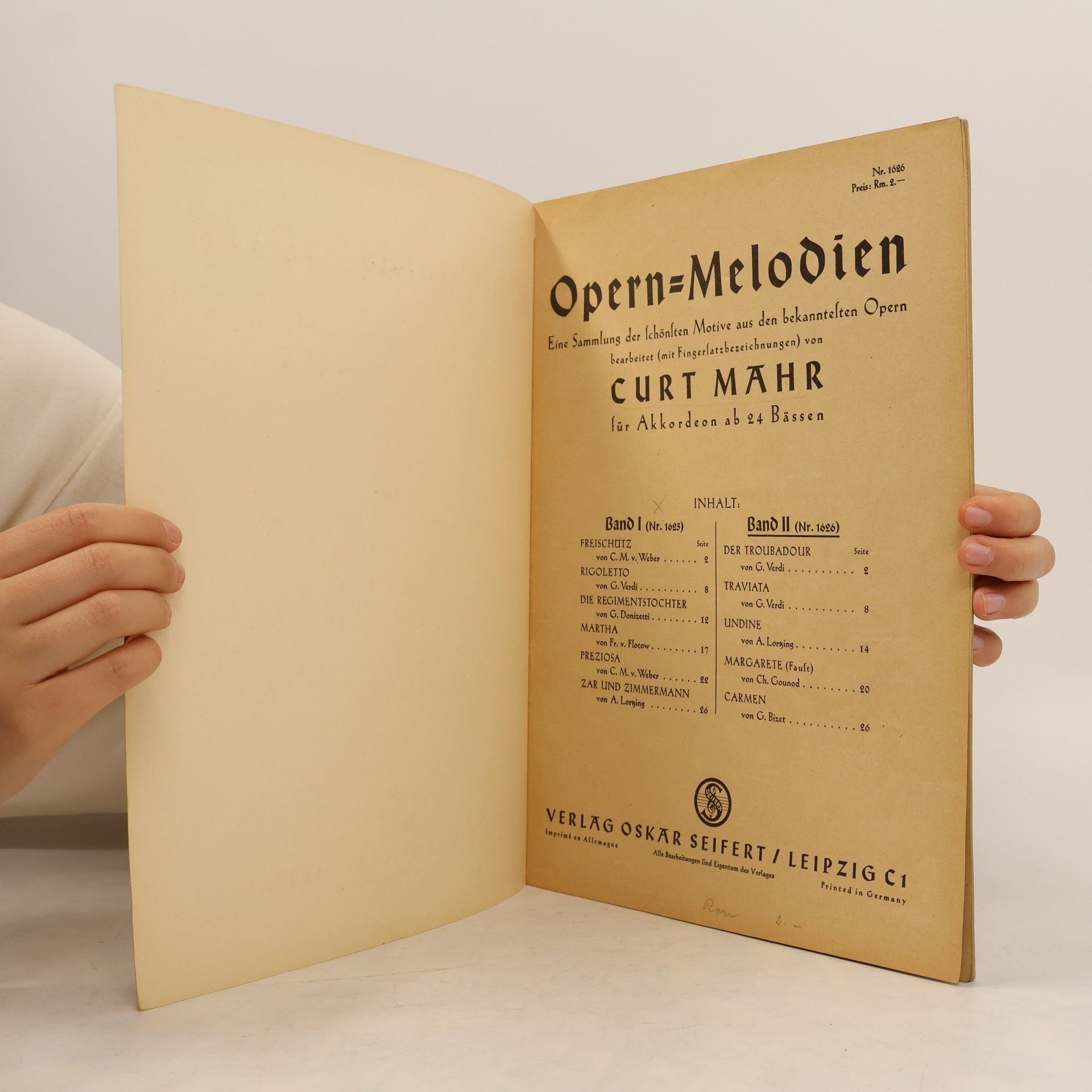 Curt Mahr Opern-Melodien