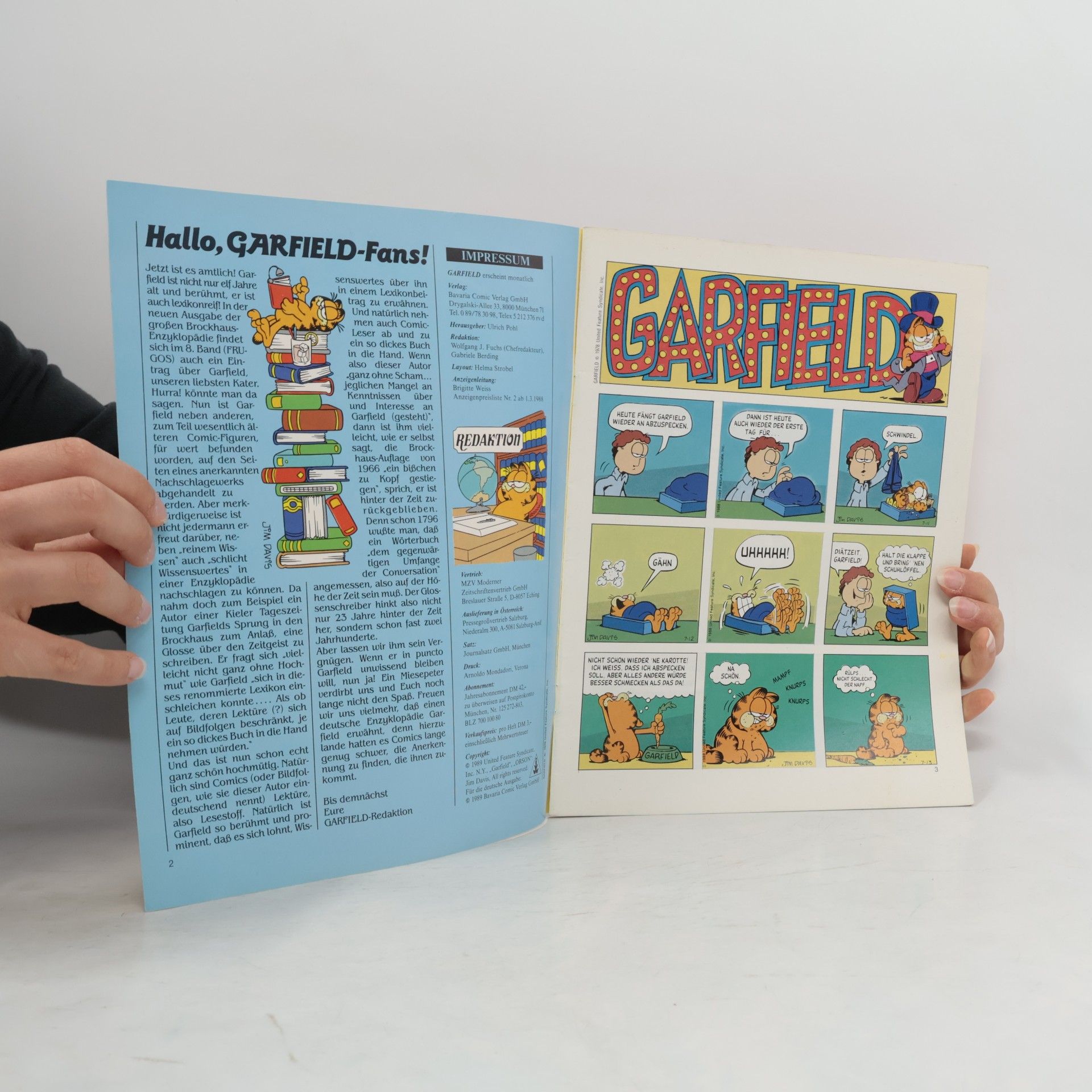 Jim Davis Garfield 8/1989