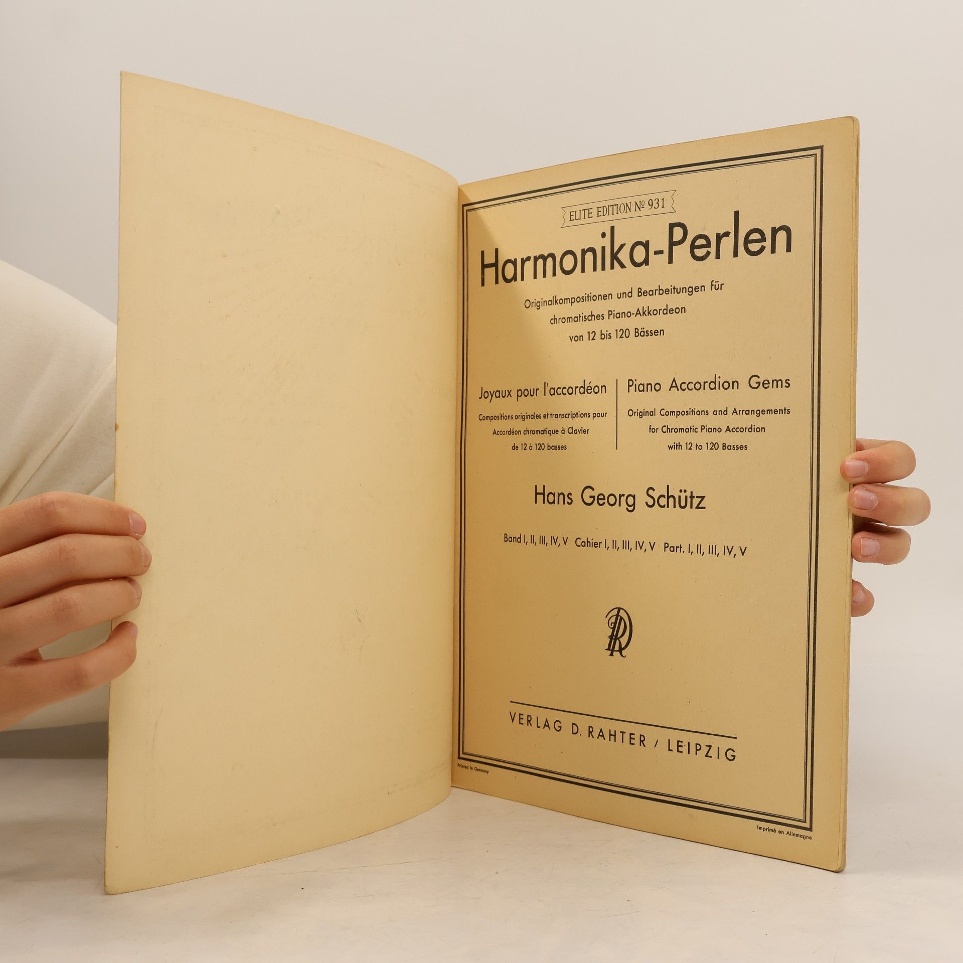 Hans Georg Schütz Harmonika-Perlen. Band I, II, III, IV, V.