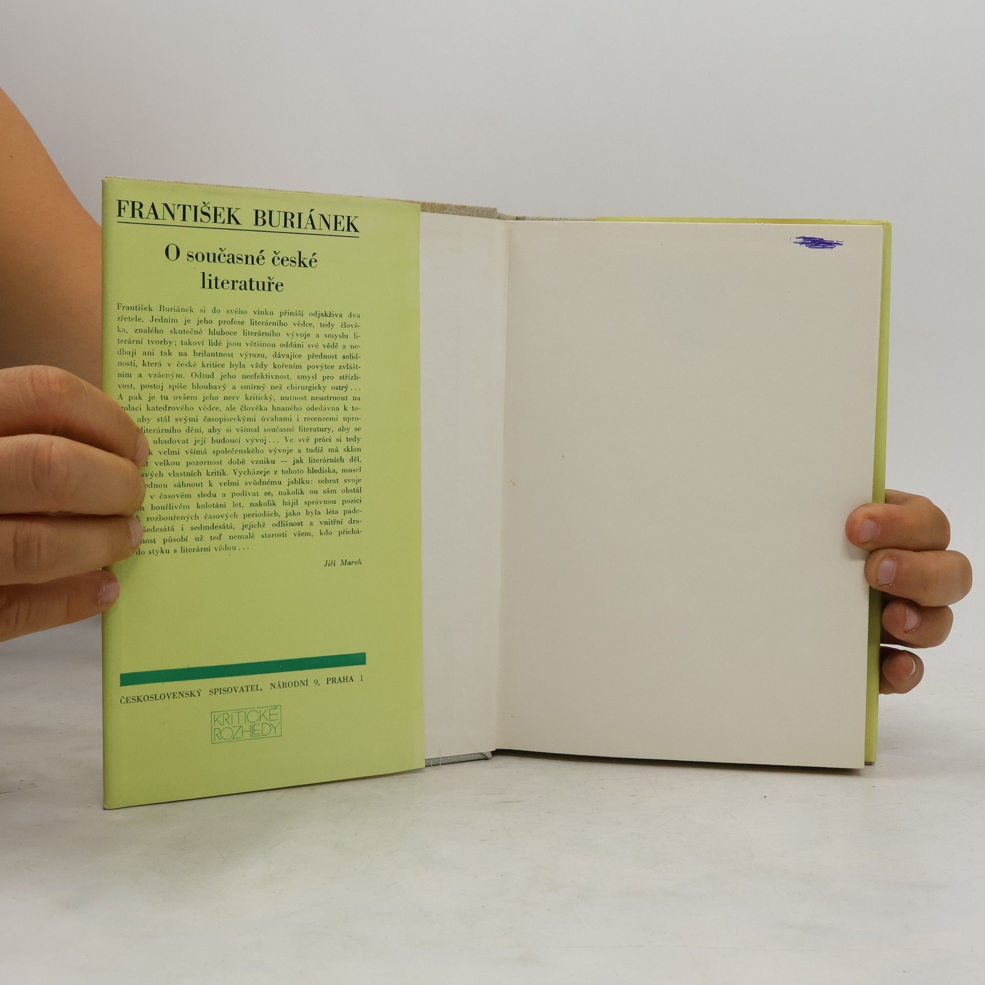František Buriánek O současné české literatuře : výbor z kritických statí 1945-1980