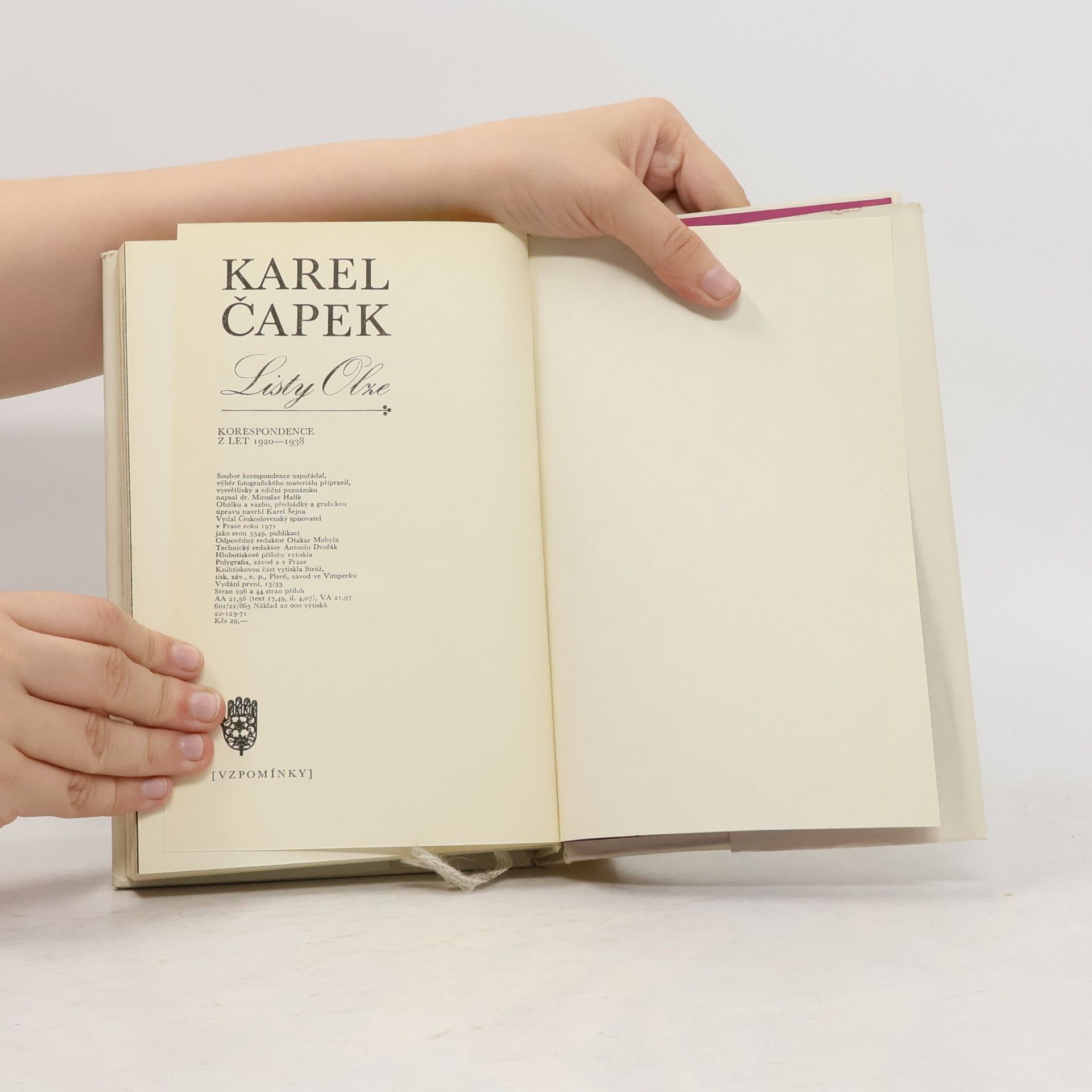 Karel Čapek Listy Olze