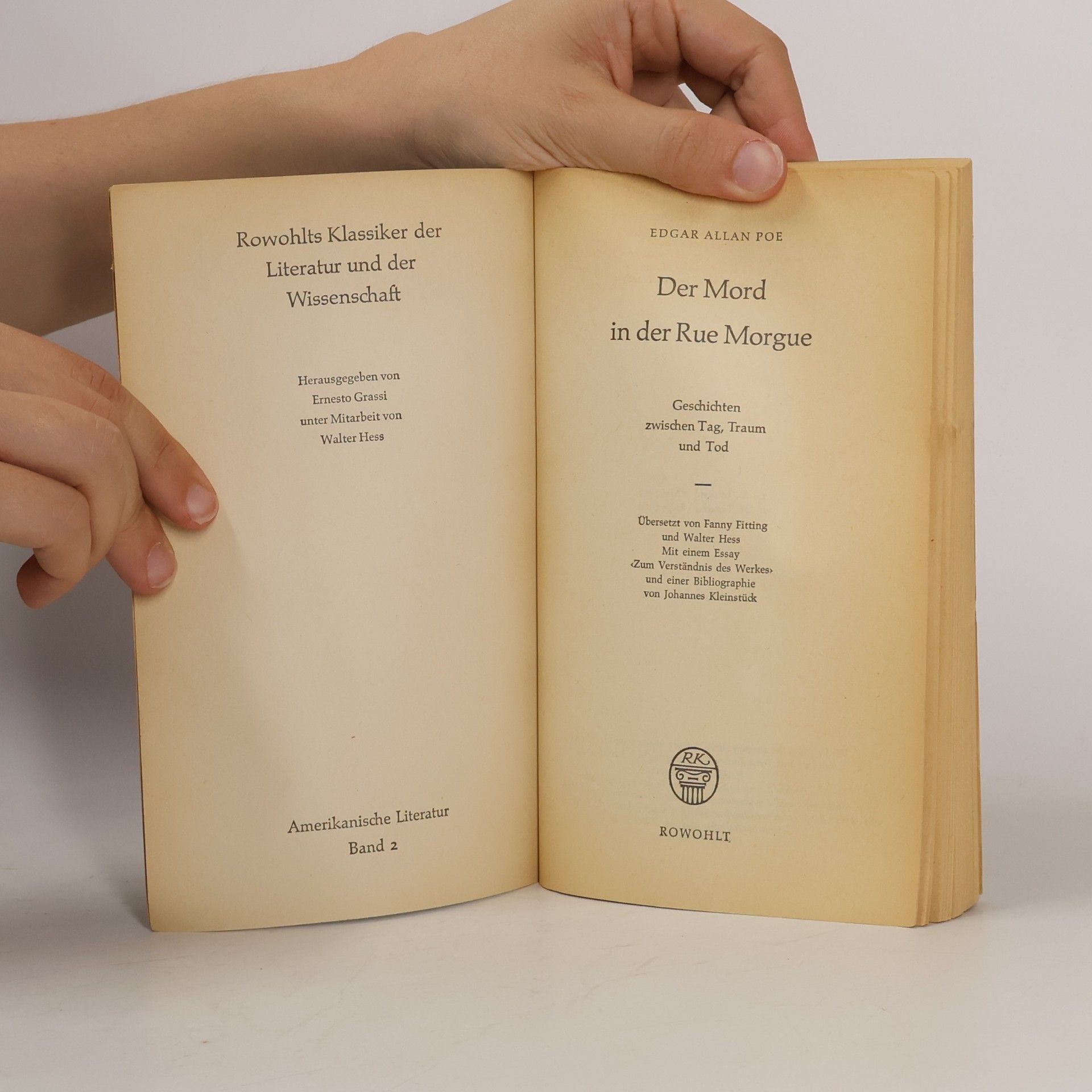 Edgar Allan Poe Der Mord in der Rue Morgue. Geschichten Zwischen Tag Traum und Tod
