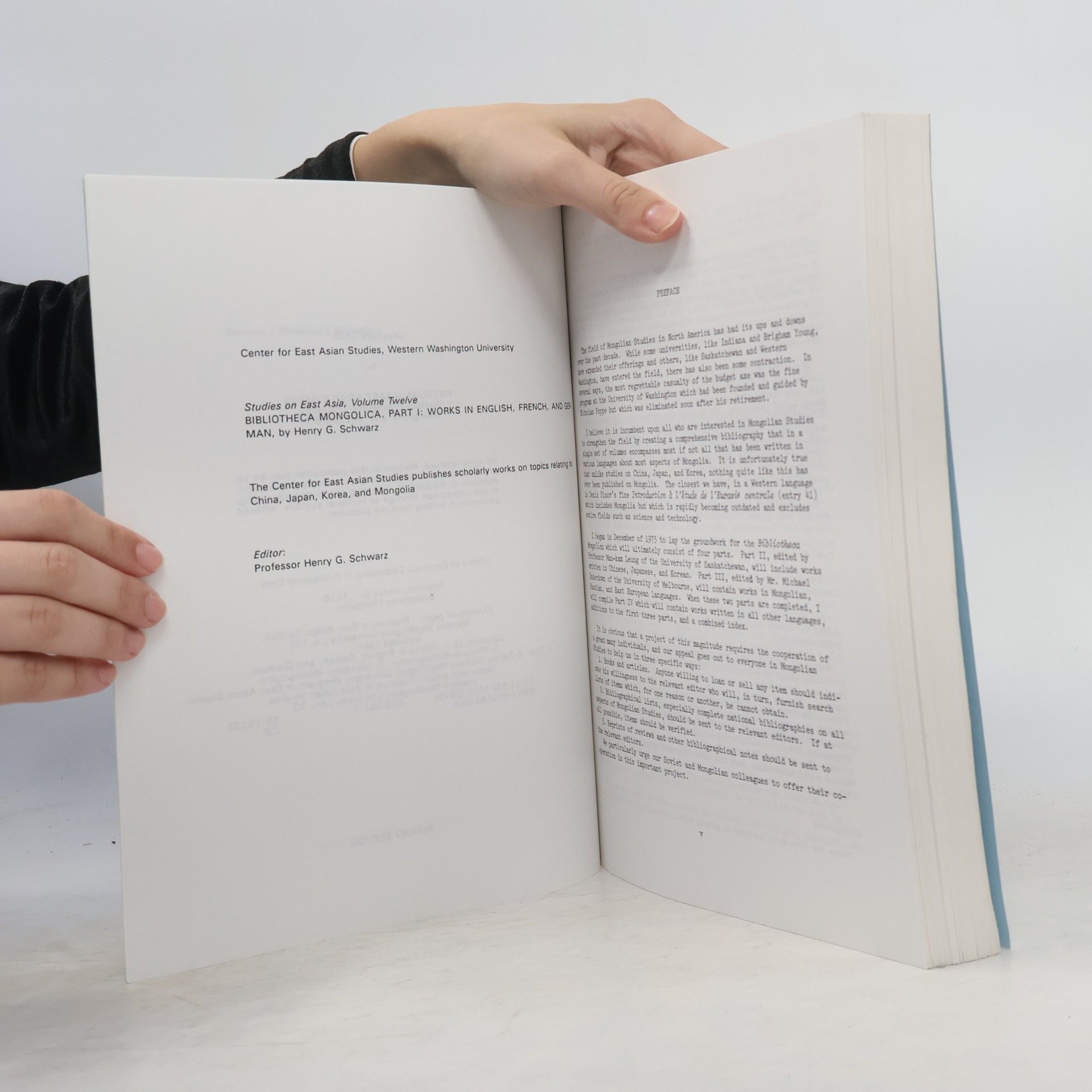 Henry G. Schwarz Bibliotheca Mongolica Part I