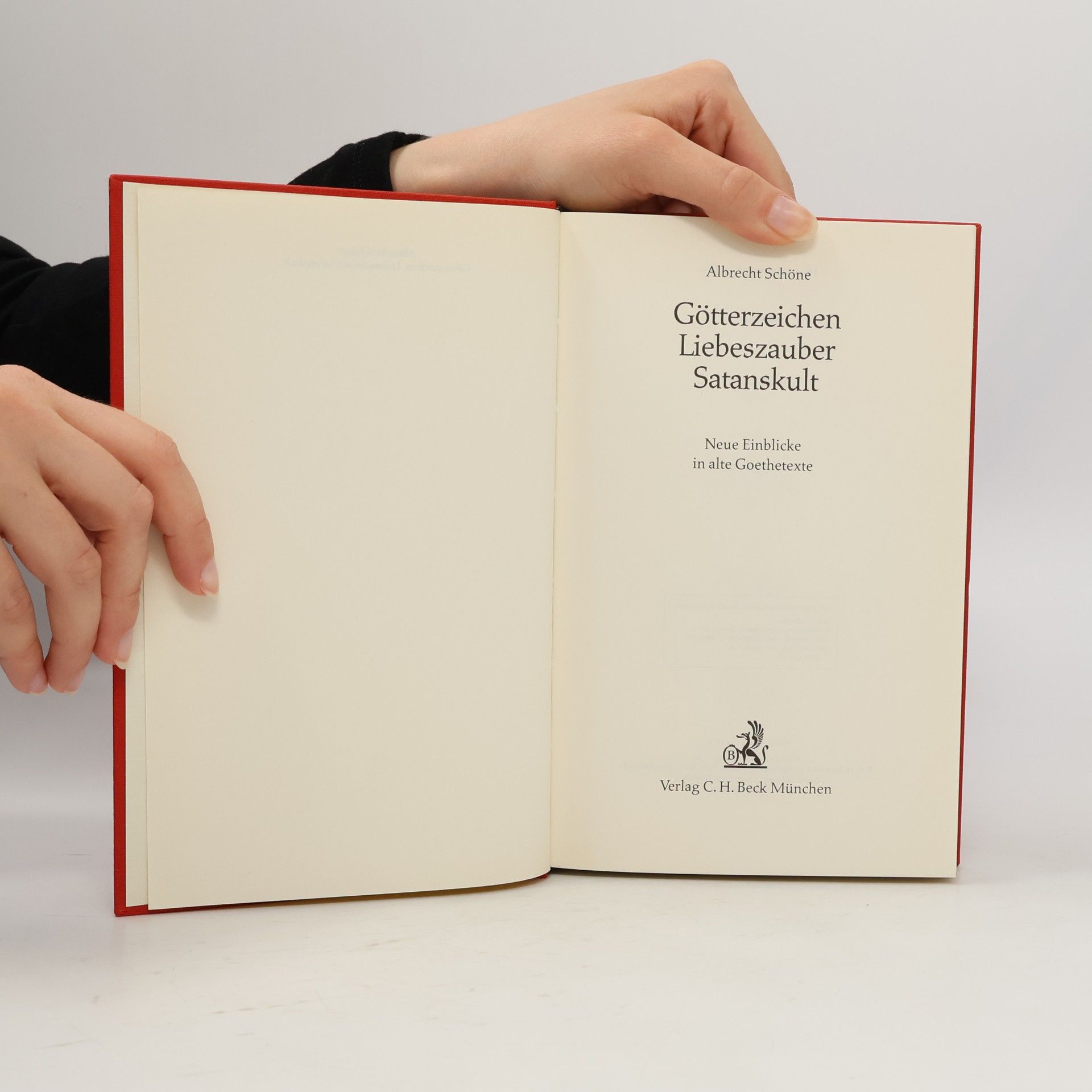 Albrecht Schöne Götterzeichen, Liebeszauber, Satanskult