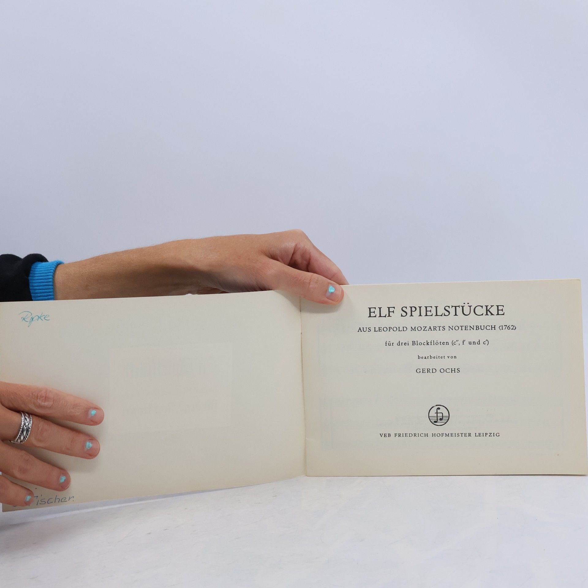 Gerd Ochs Elf Spielstücke aus Leopold Mozarts Notenbuch für drei Blockflöten