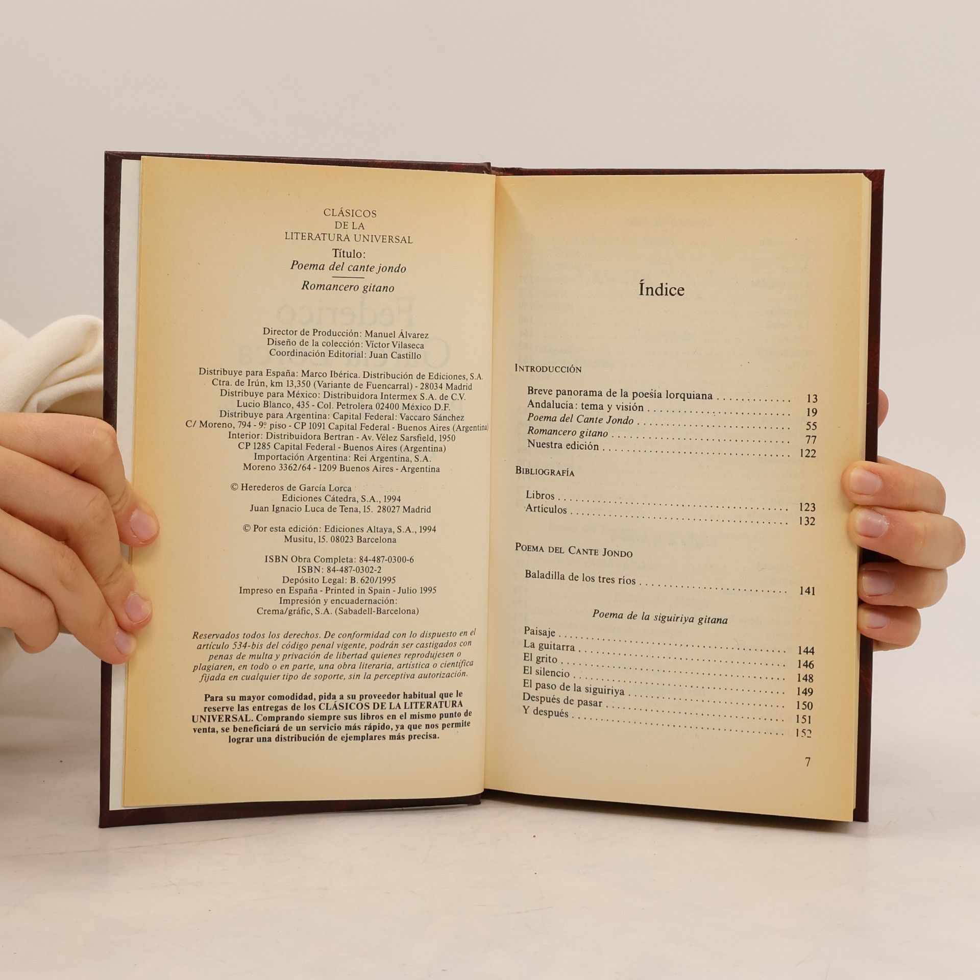 Federico García Lorca Poema del Cante Jondo ; Romancero Gitano