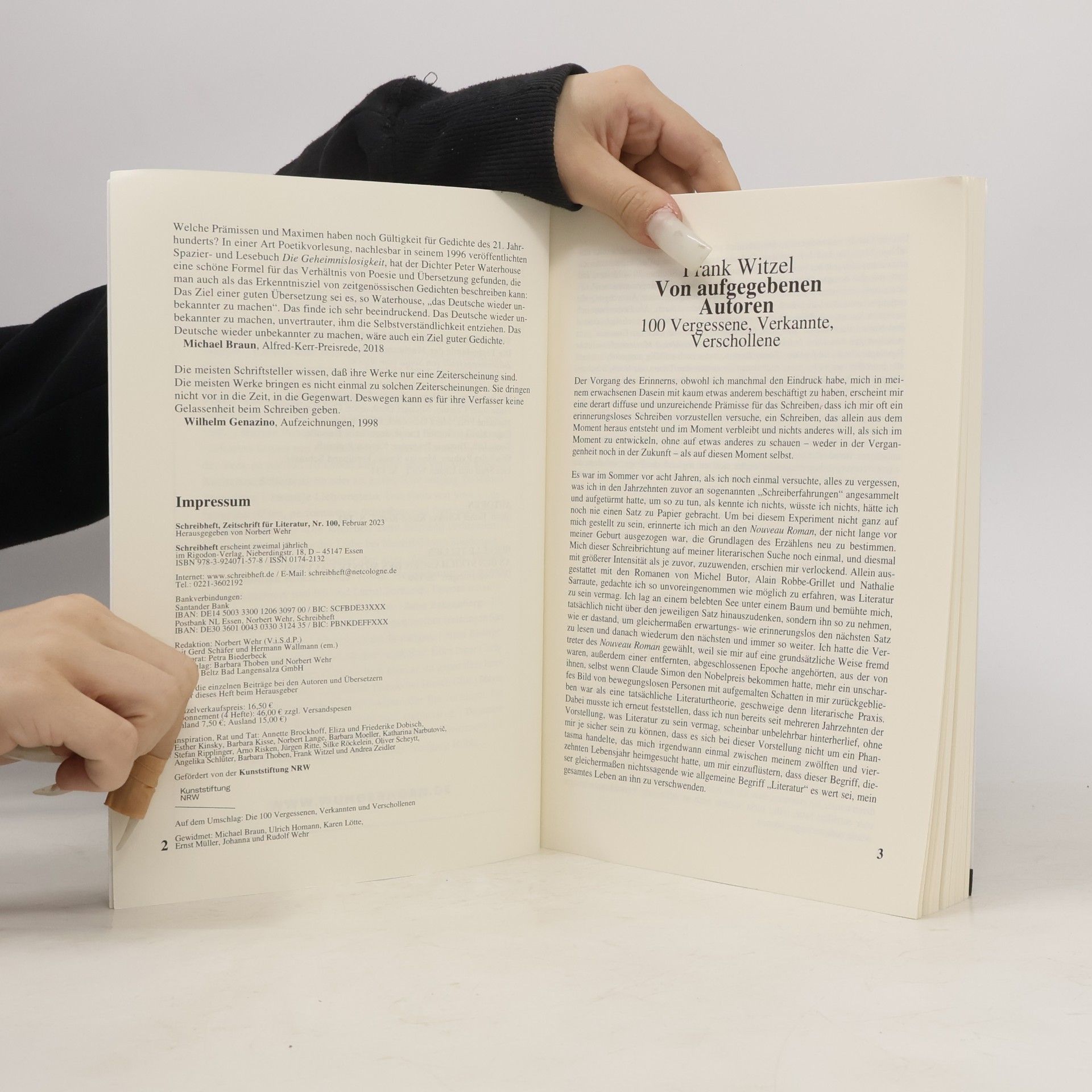 kolektiv Schreibheft. Zeitschrift für Literatur 100