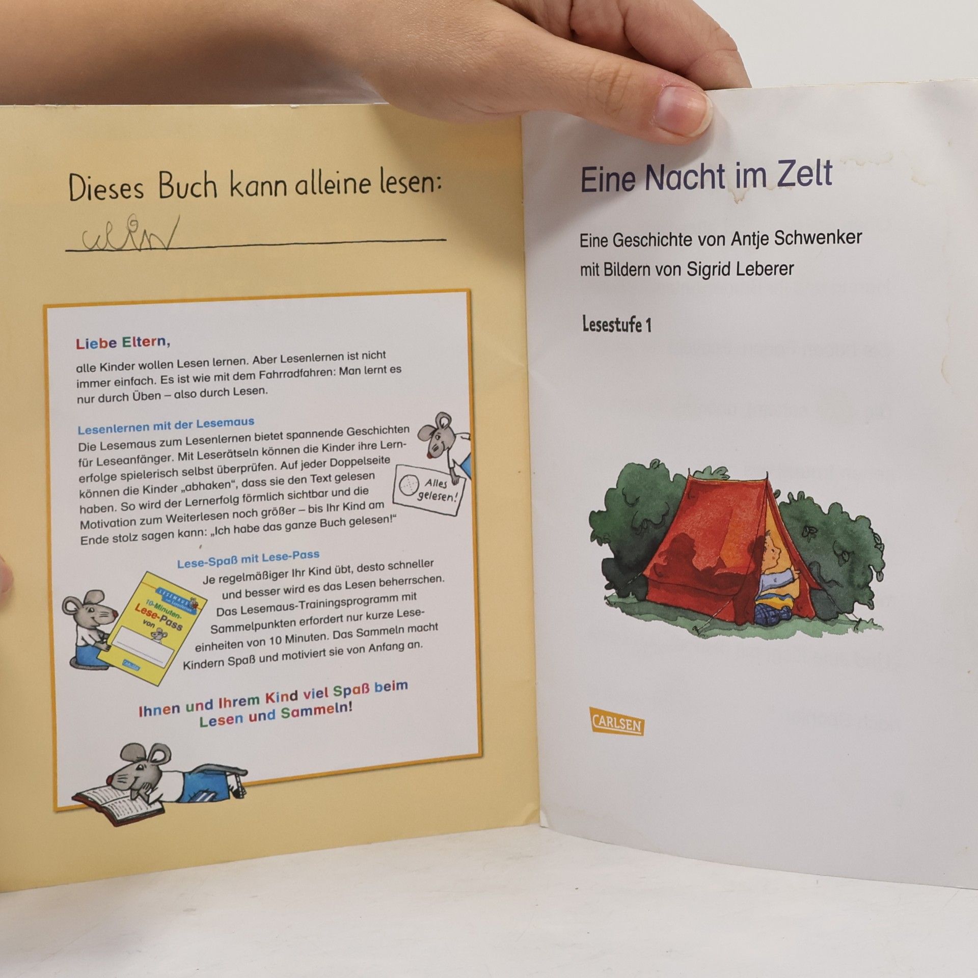 Antje Schwenker Lesemaus - 1: Eine Nacht im Zelt