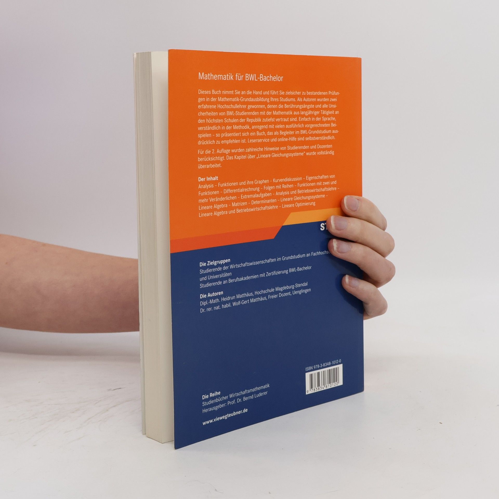 Heidrun Matthäus Studienbücher Wirtschaftsmathematik: Mathematik für BWL-Bachelor