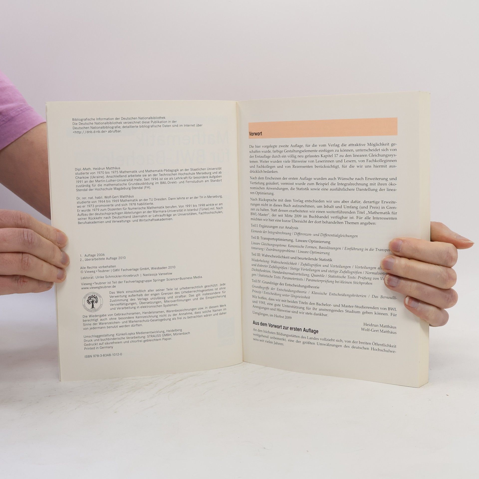 Heidrun Matthäus Studienbücher Wirtschaftsmathematik: Mathematik für BWL-Bachelor