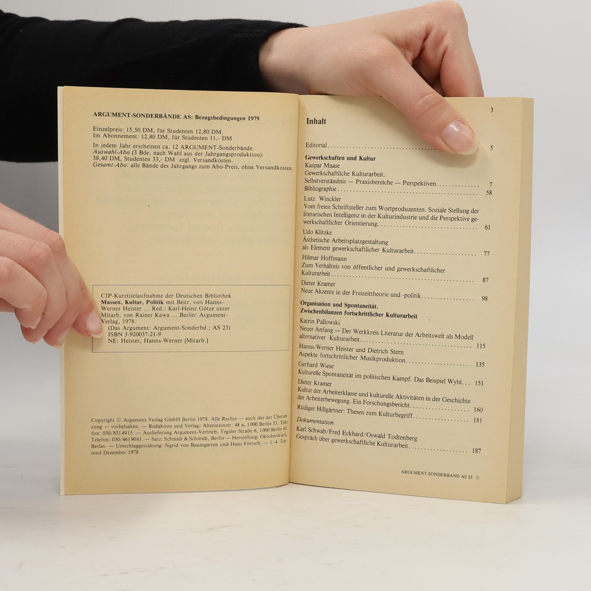 Autorenkollektiv Massen, Kultur, Politik AS 23