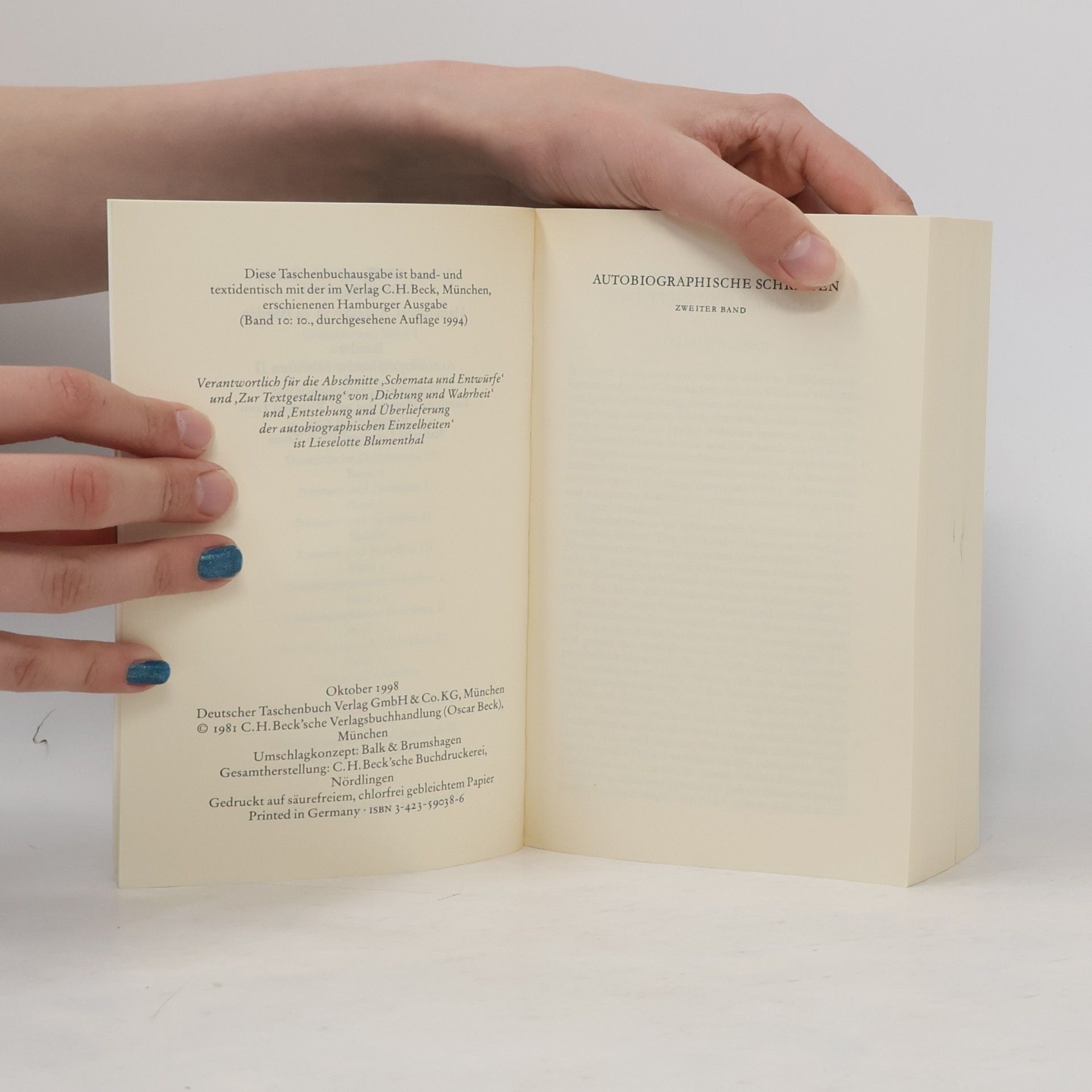Johann Wolfgang von Goethe Werke. Band 10. Autobiographische Schriften II