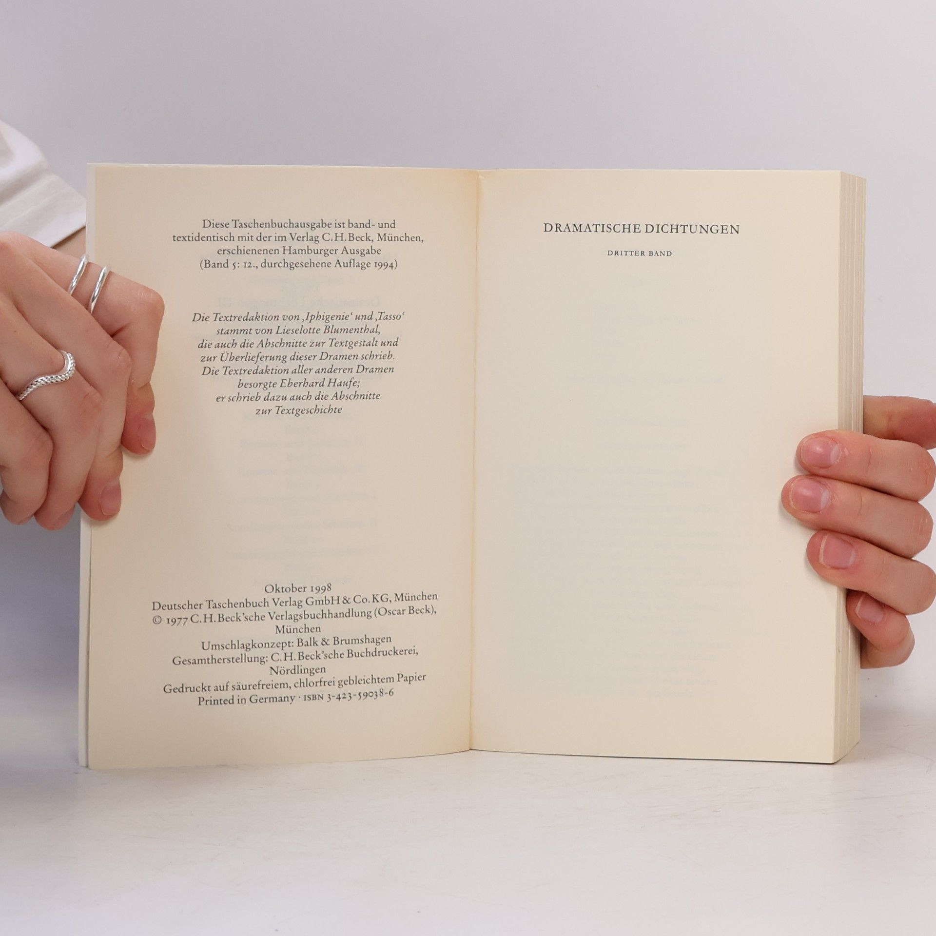 Johann Wolfgang von Goethe Werke. Band 5. Dramatische Dichtungen III