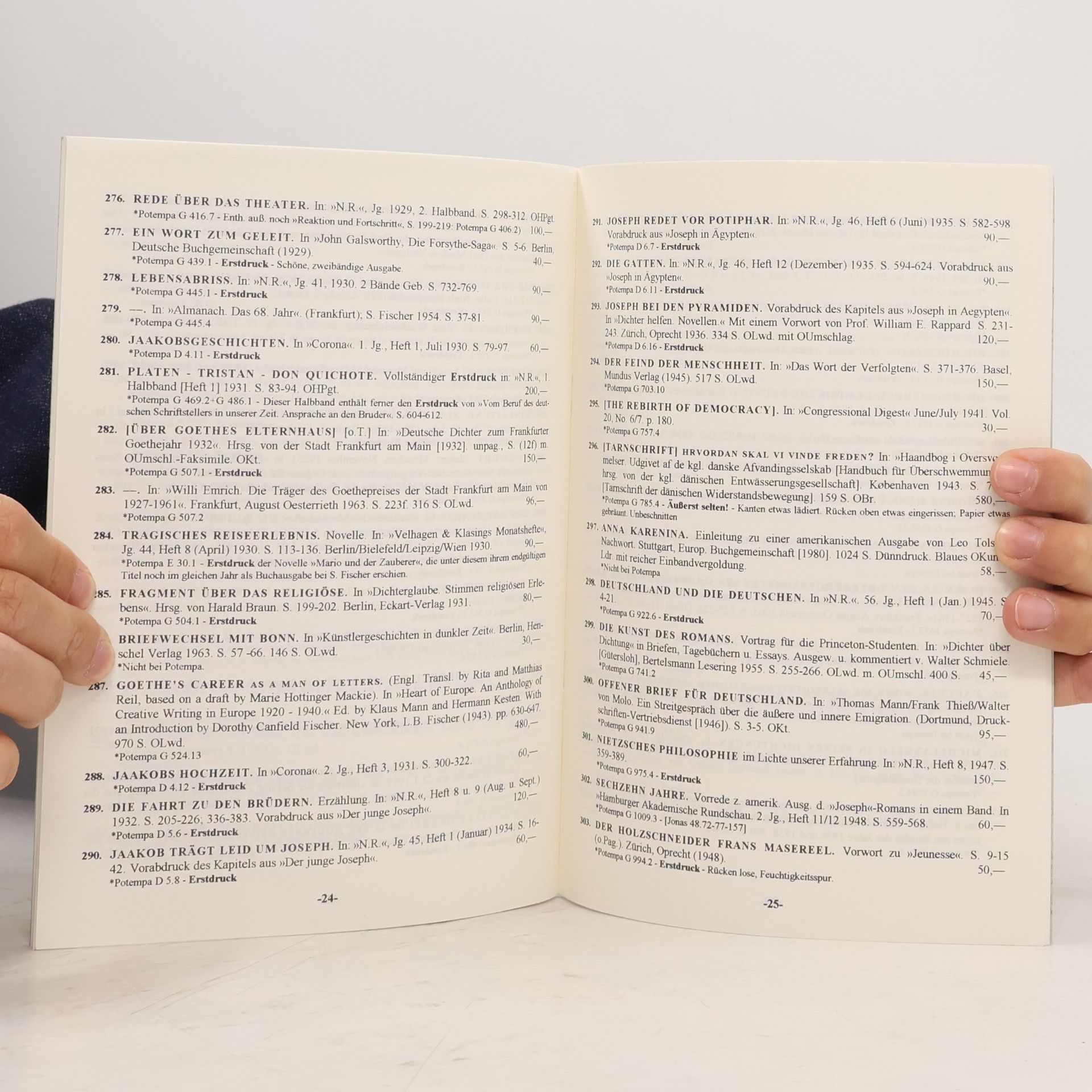 Hans K. Matussek Thomas Mann Katalog Nr. 83