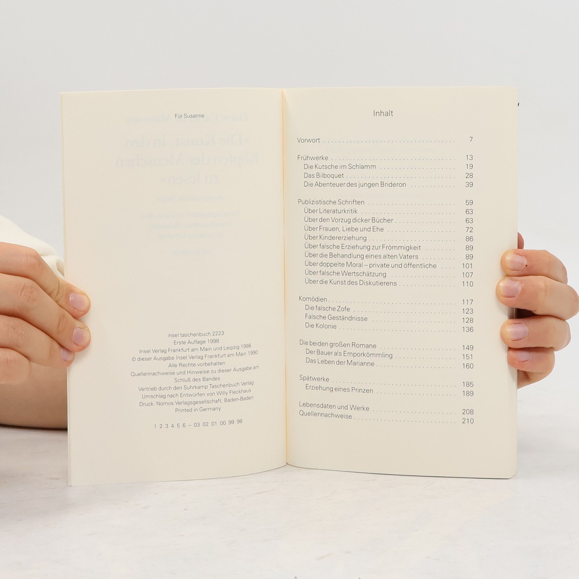 Pierre de Marivaux Die Kunst, in den Köpfen der Menschen zu lesen. Ausgewählte Texte. Hrsg. u. übers. v. Gerda Scheffel