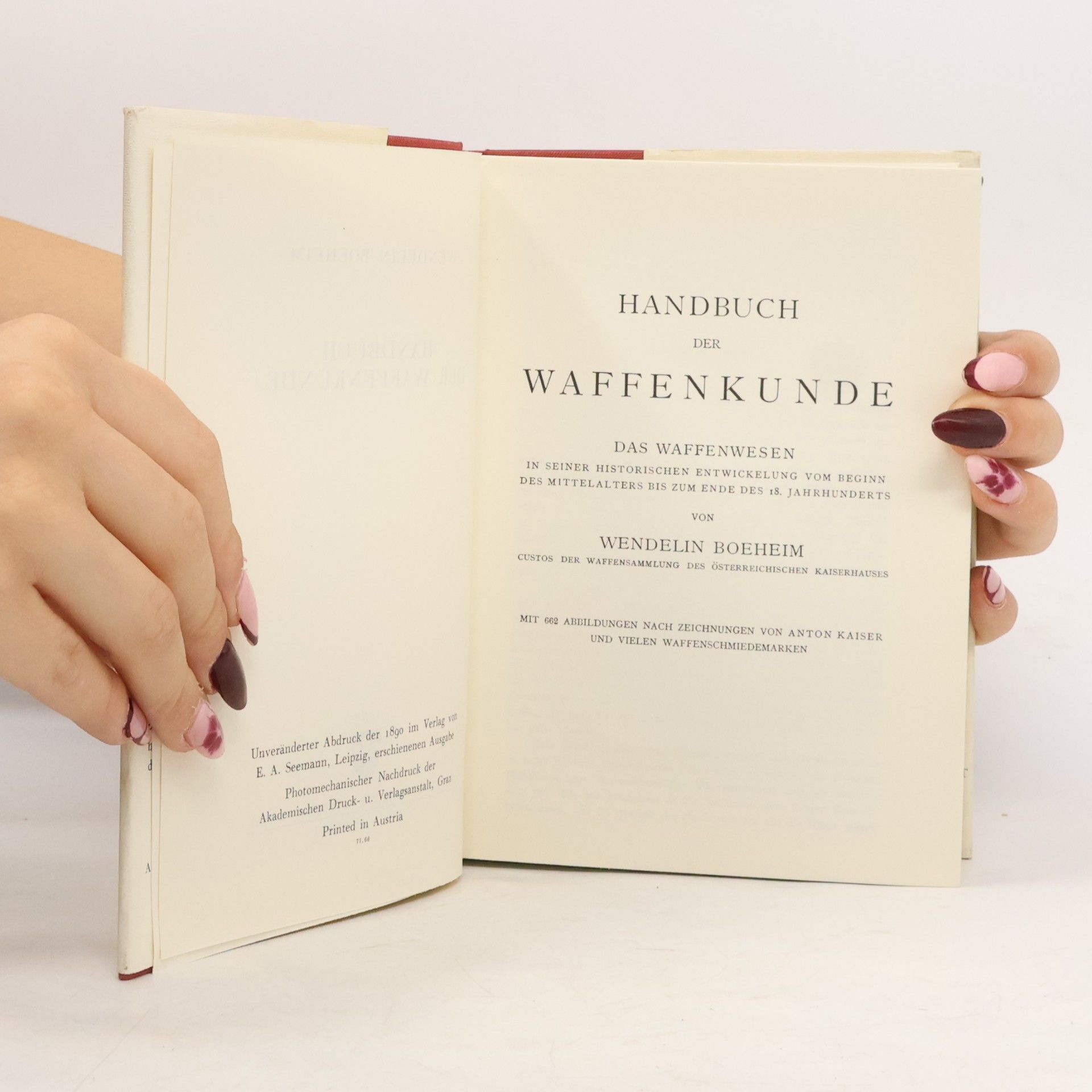 Wendelin Boeheim Handbuch der Waffenkunde