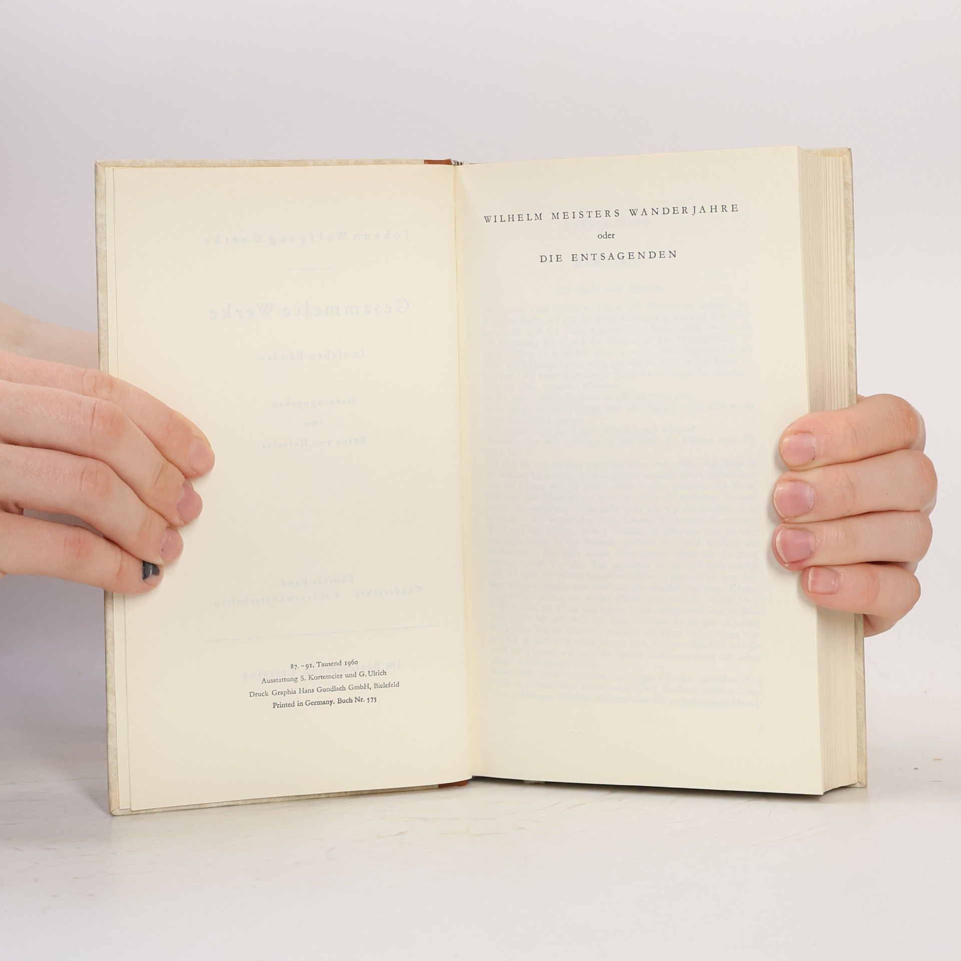 Johann Wolfgang von Goethe Wilhelm Meisters Wanderjahre oder Die Entsagenden