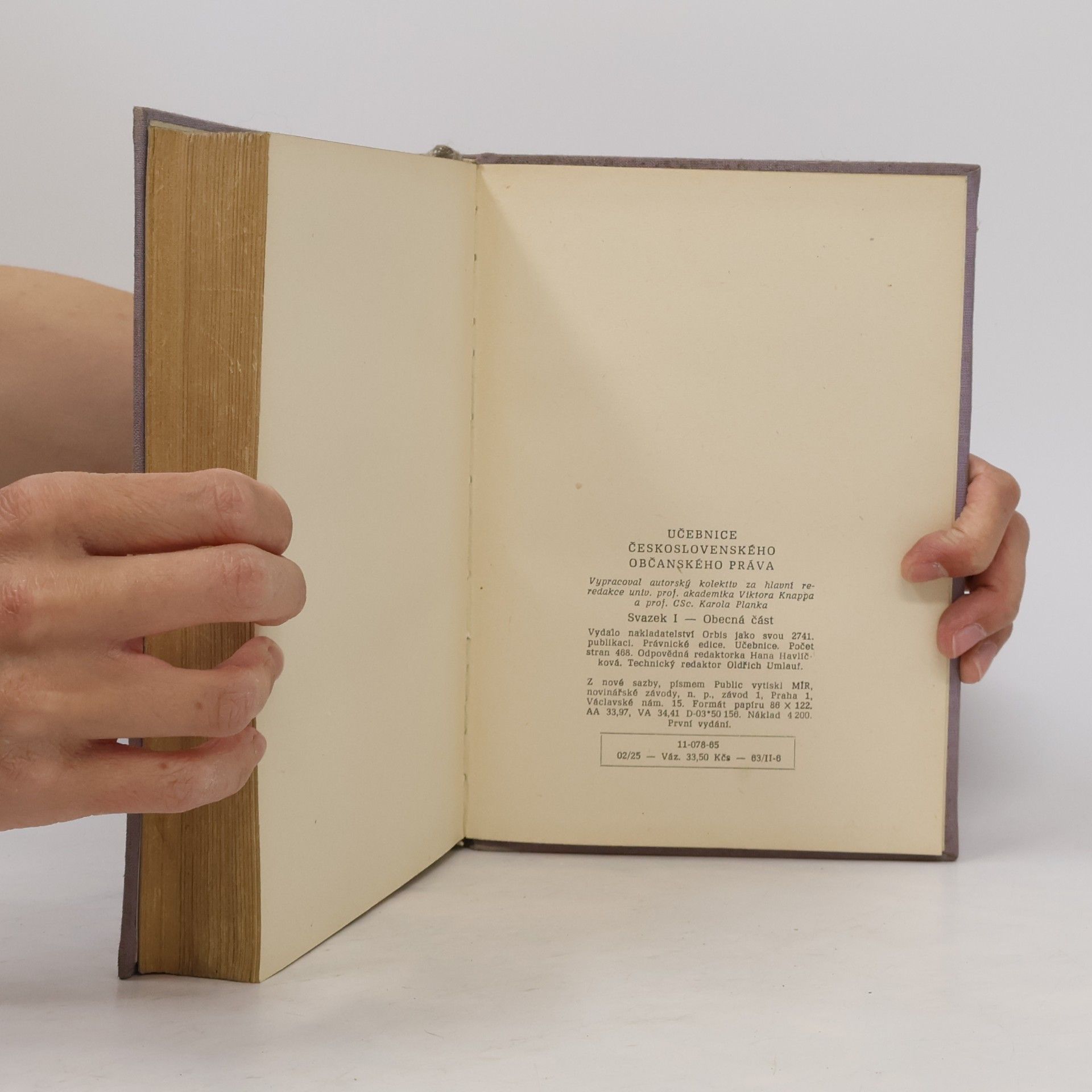 Various authors Učebnice československého občanského práva I.