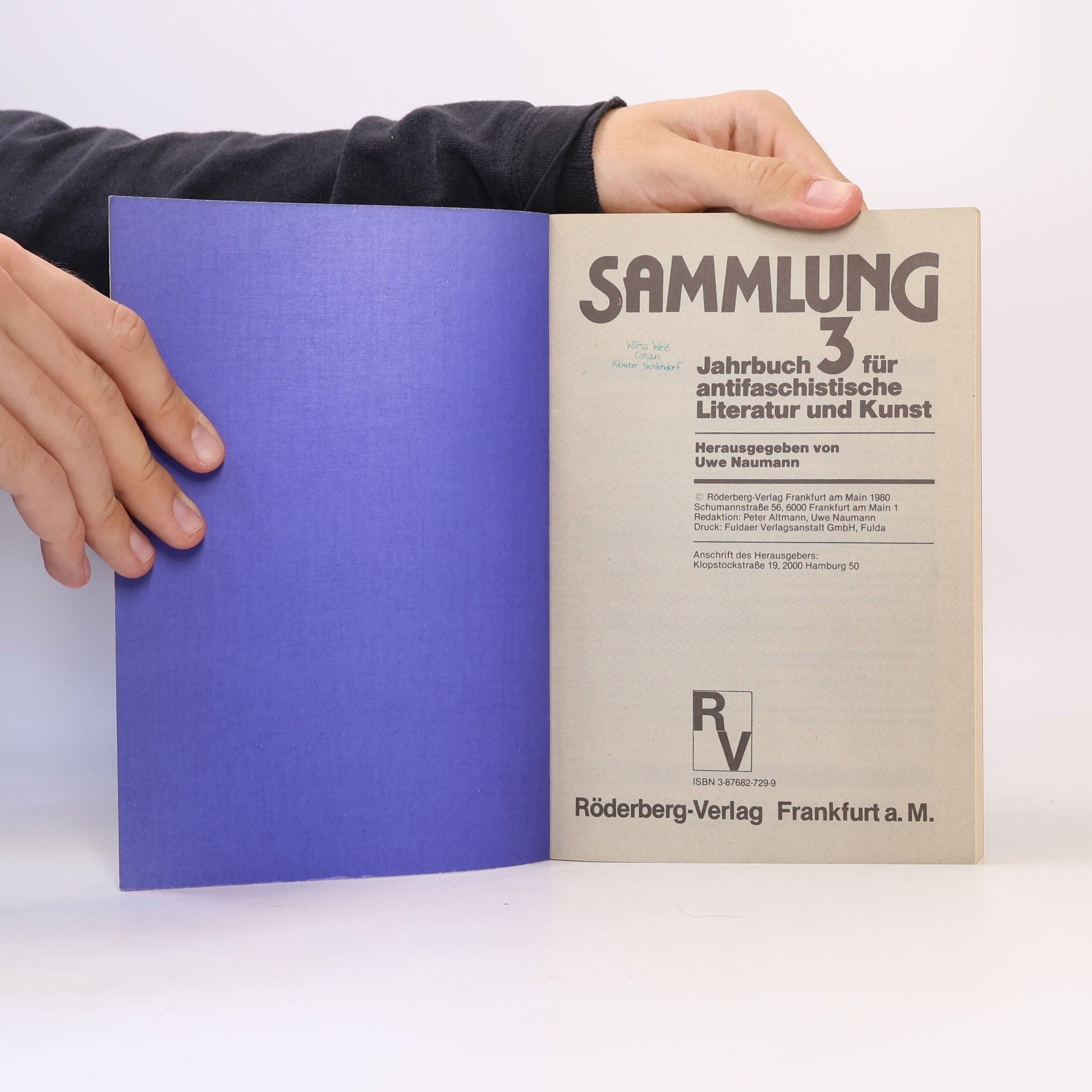 Uwe Naumann Sammlung 3. Jahrbuch für antifaschistische Literatur und Kunst