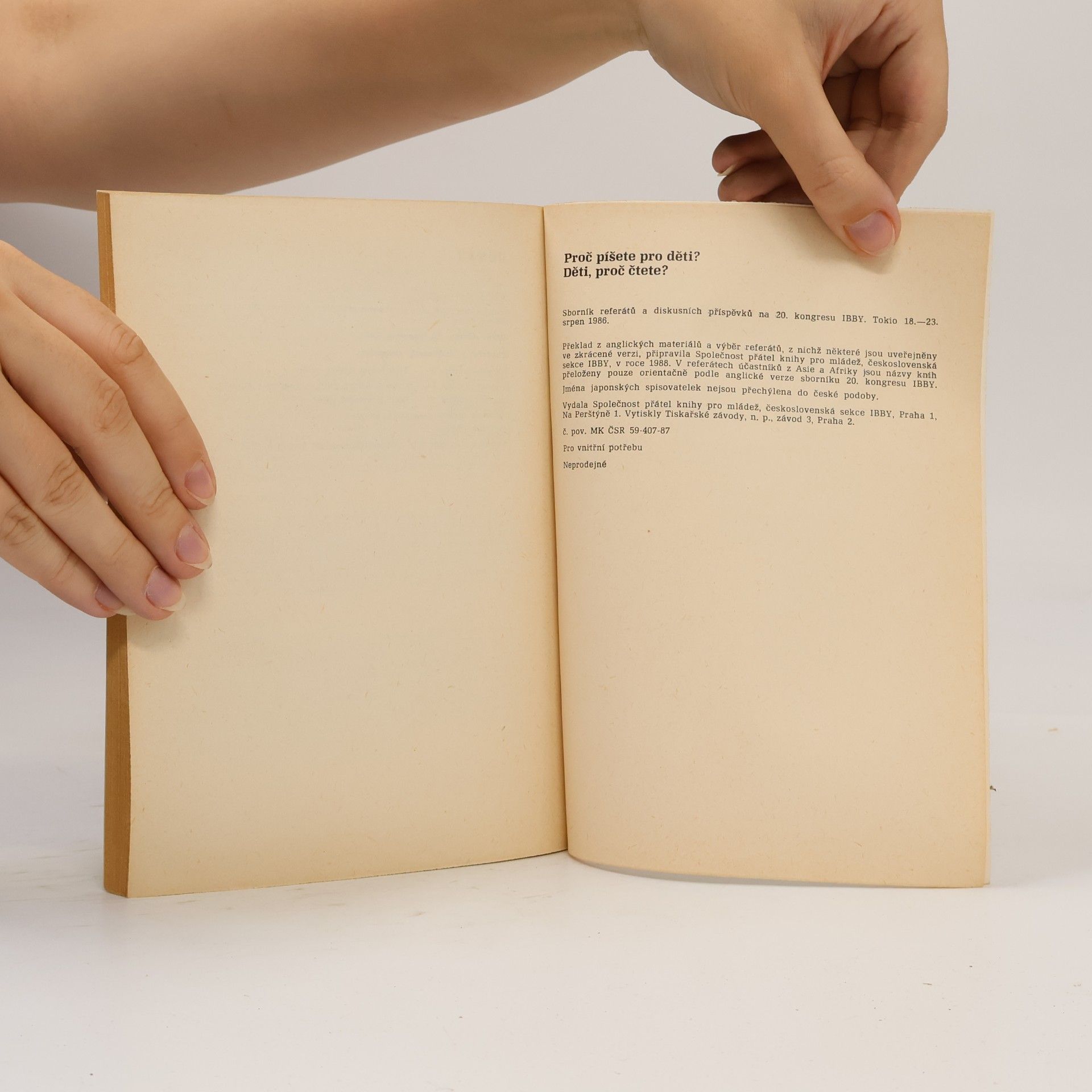 Various authors Proč píšete knihy pro děti? Děti, proč čtete?