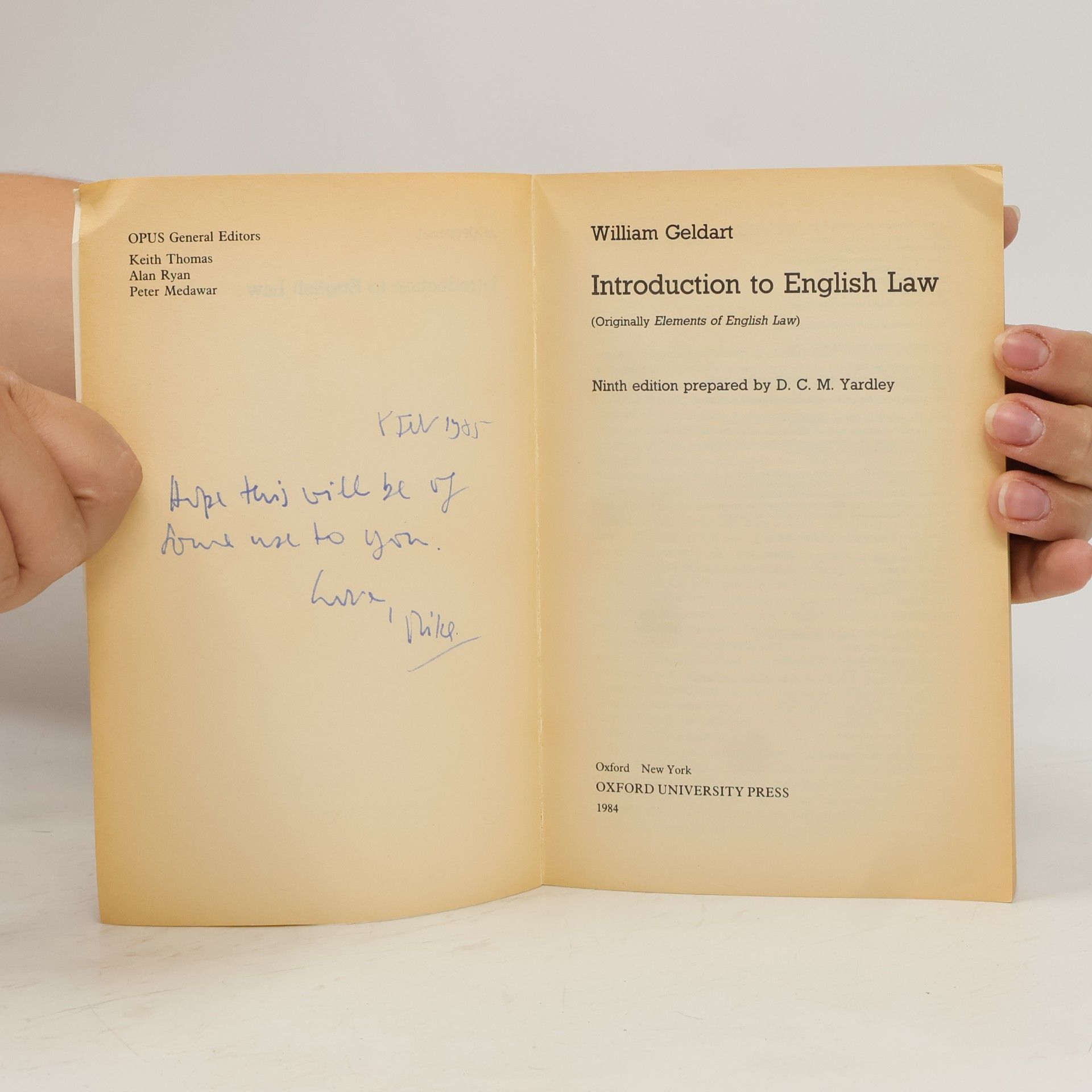 William M. Geldart Introduction to English Law