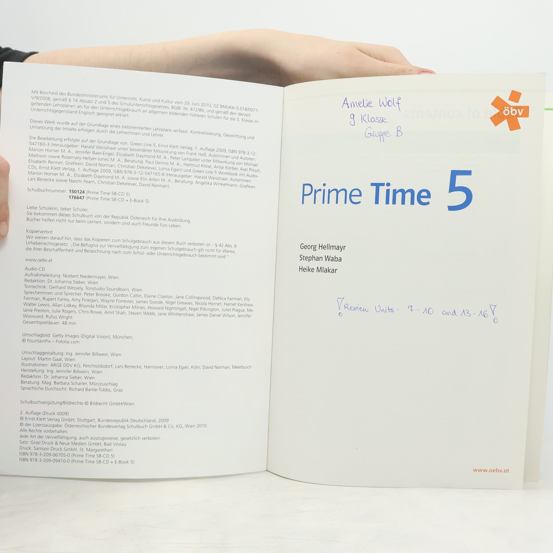 Georg Hellmayer Prime Time 5. Coursebook, Schülerbuch mit Audio CD + E-Book