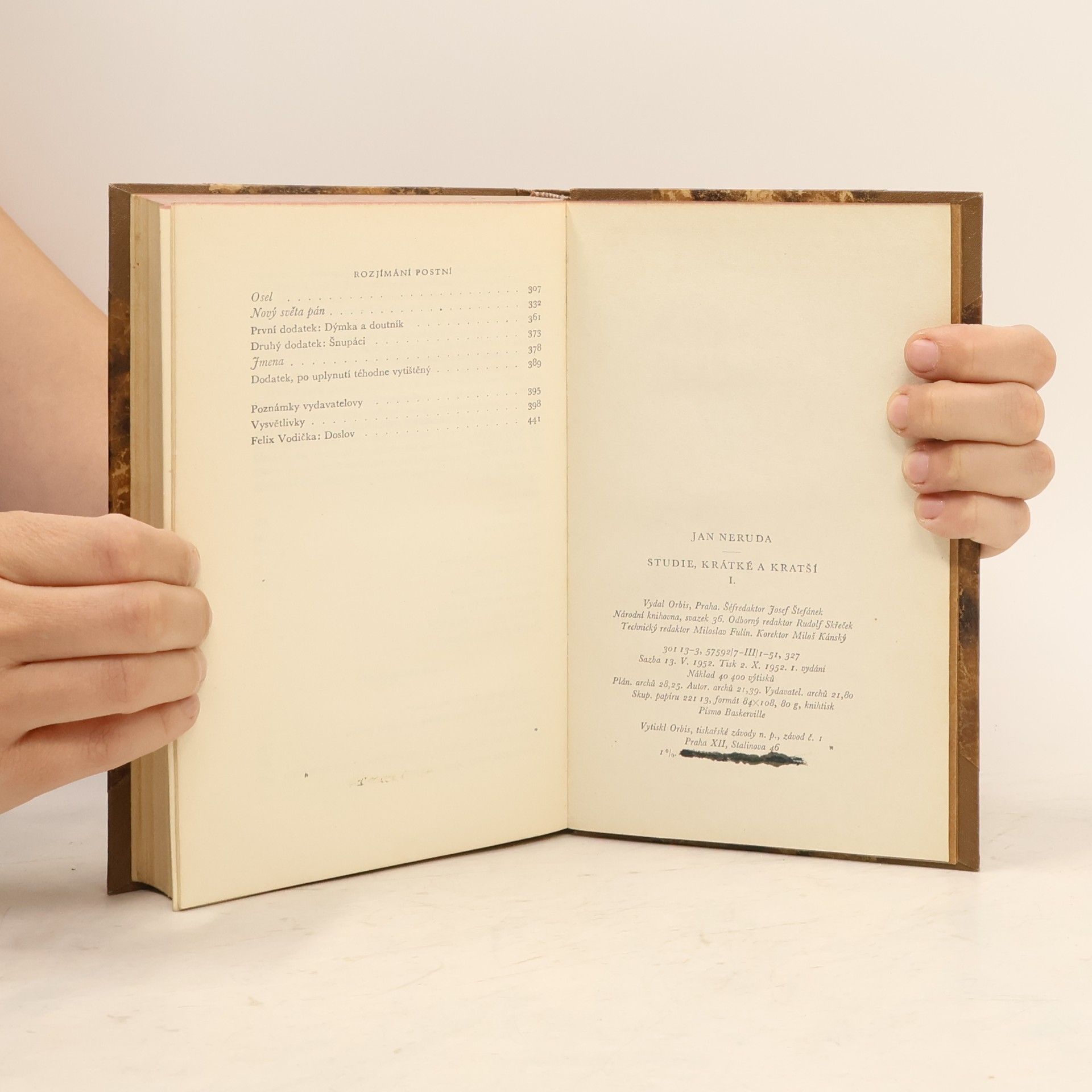 Jan Neruda Studie krátké a kratší I.
