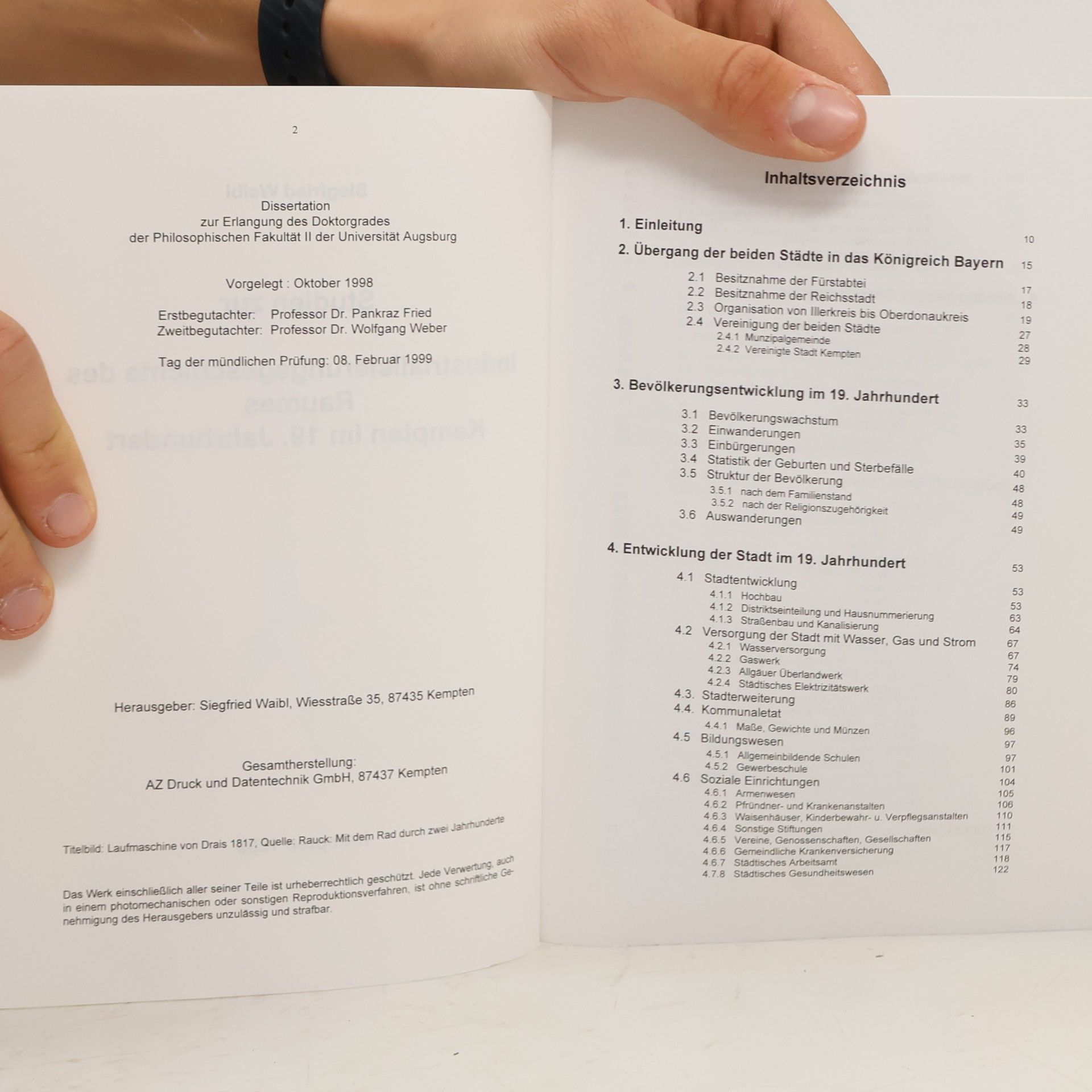 Siegfried Waibl Studien zur Industrialisierungsgeschichte des Raumes Kempten im 19. Jahrhundert