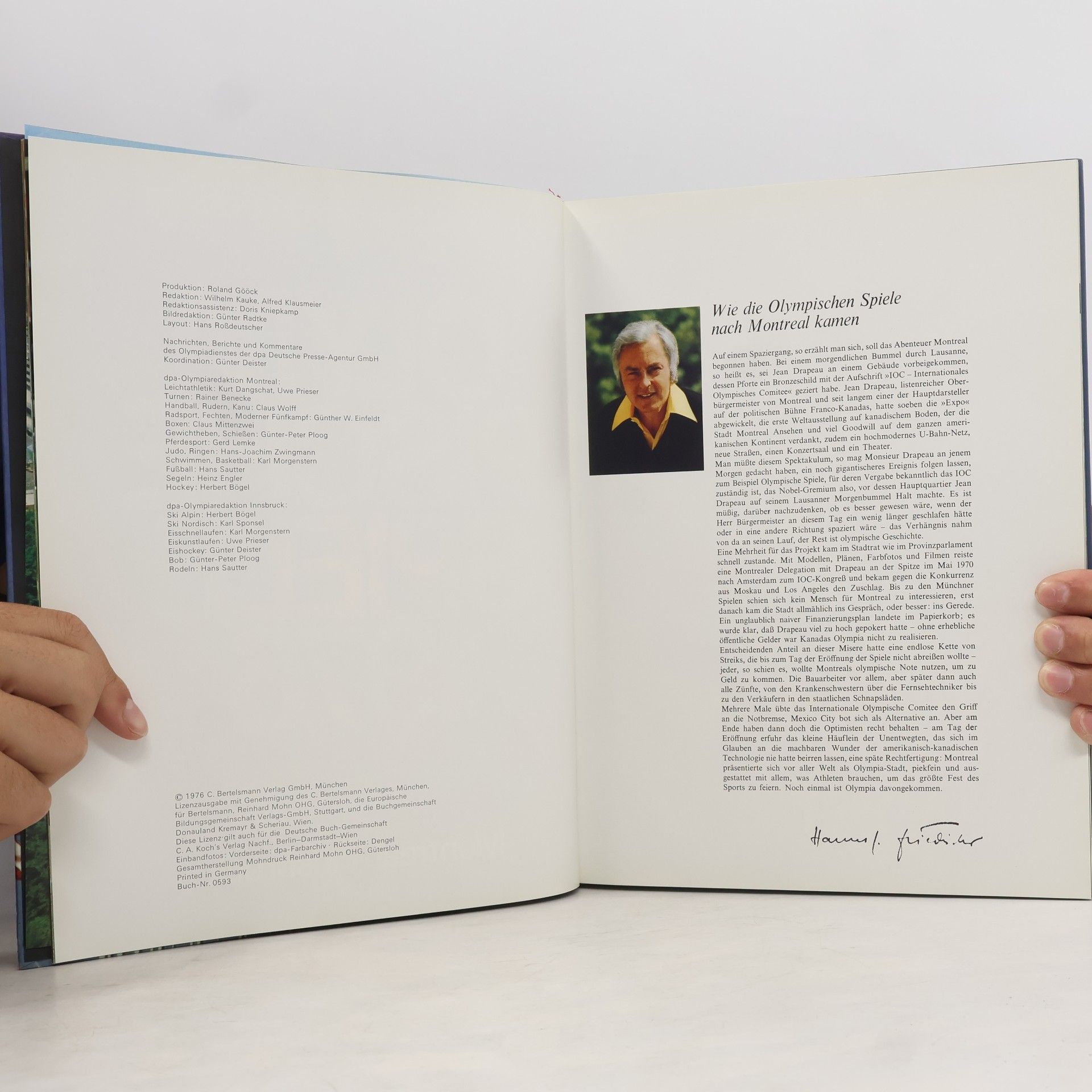 Hanns Joachim Friedrichs Olympische Spiele 1976 Montreal Innsbruck