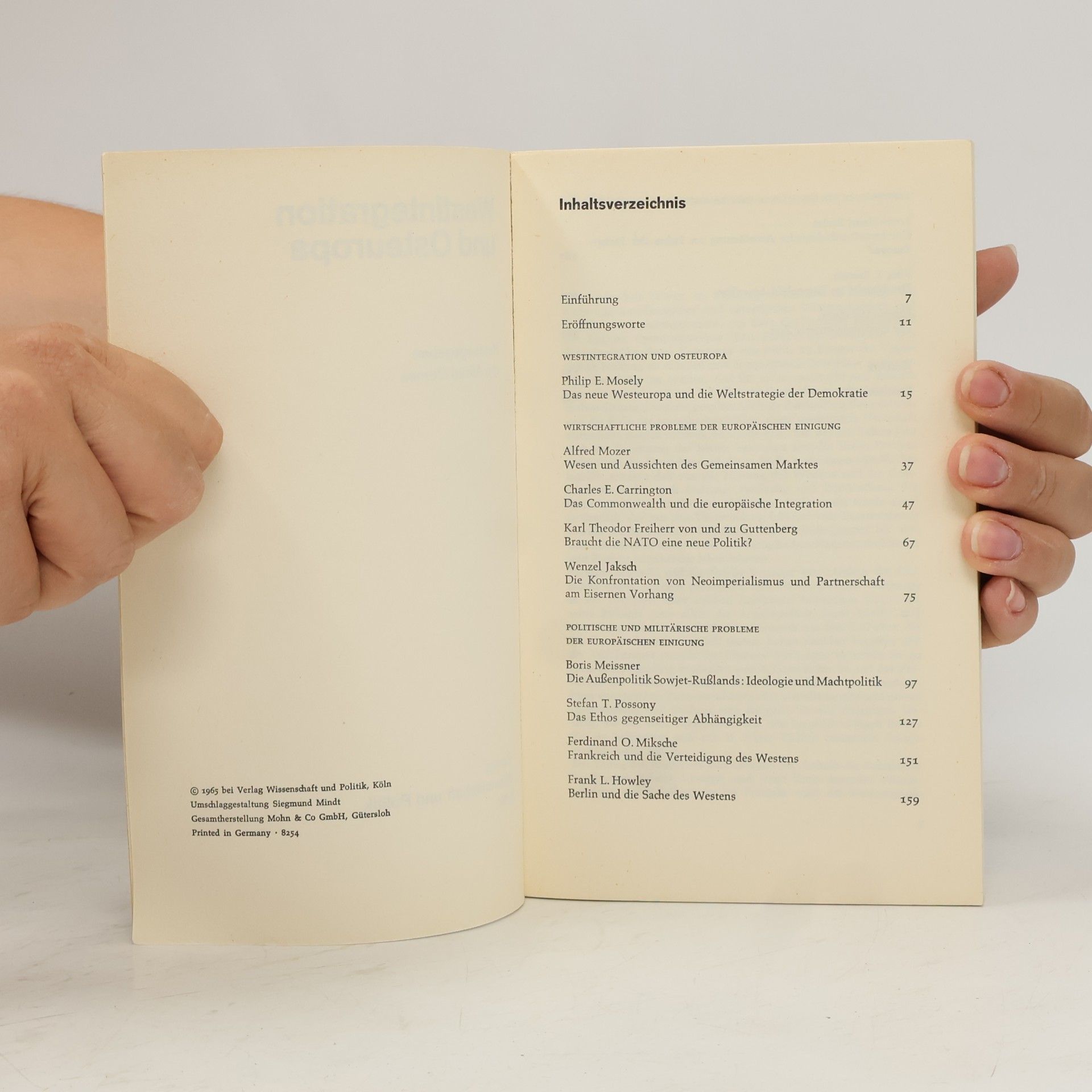 Alfred Domes Westintegration und Osteuropa