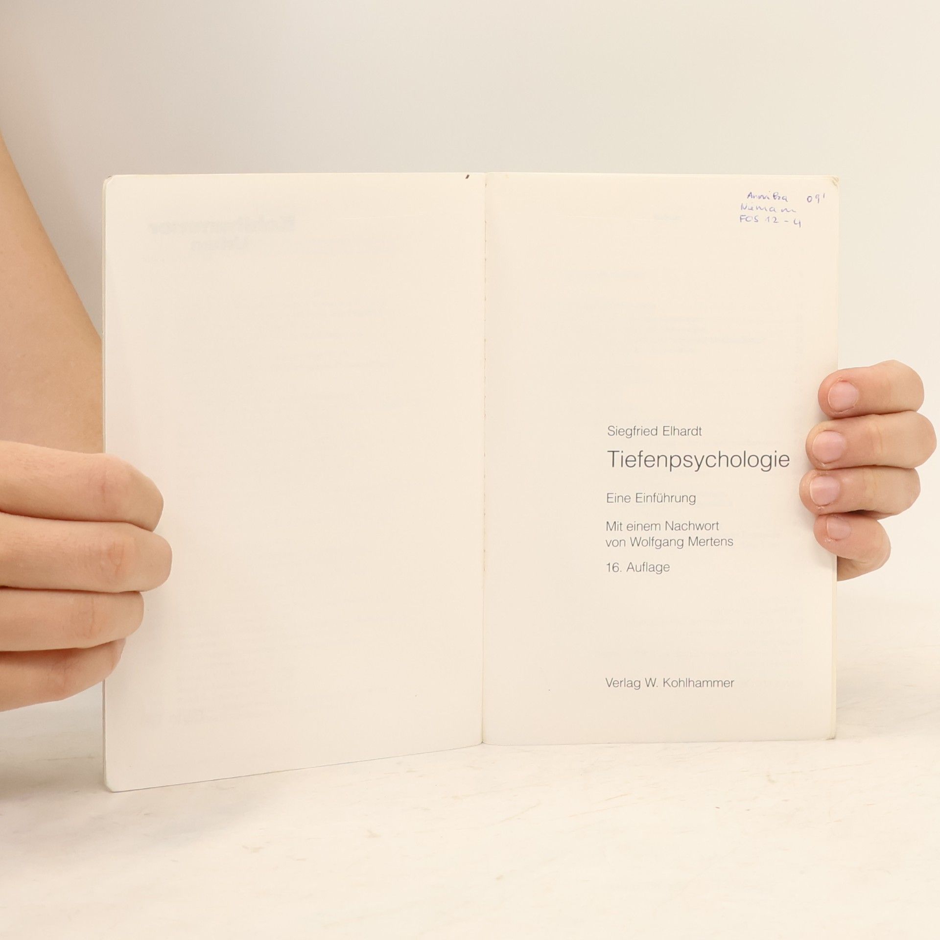 Siegfried Elhardt Tiefenpsychologie