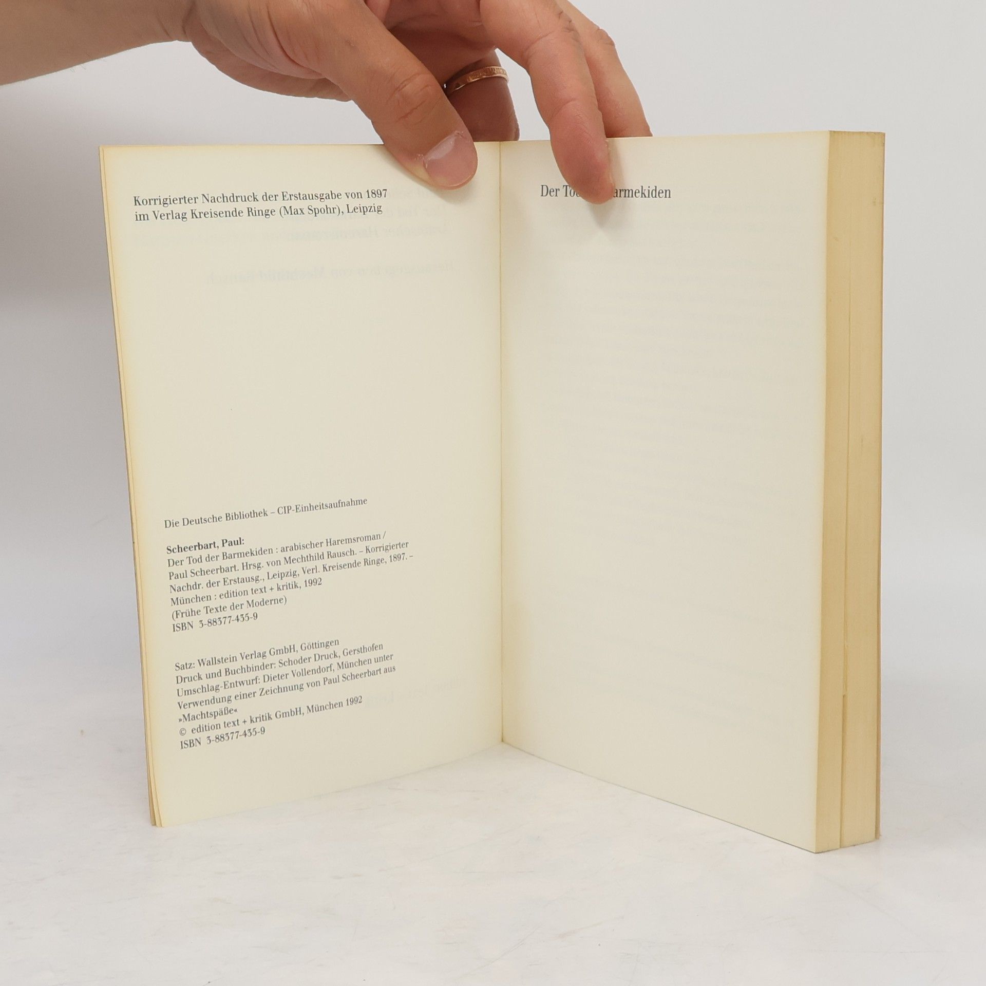 Paul Scheerbart Frühe Texte der Moderne: Der Tod der Barmekiden