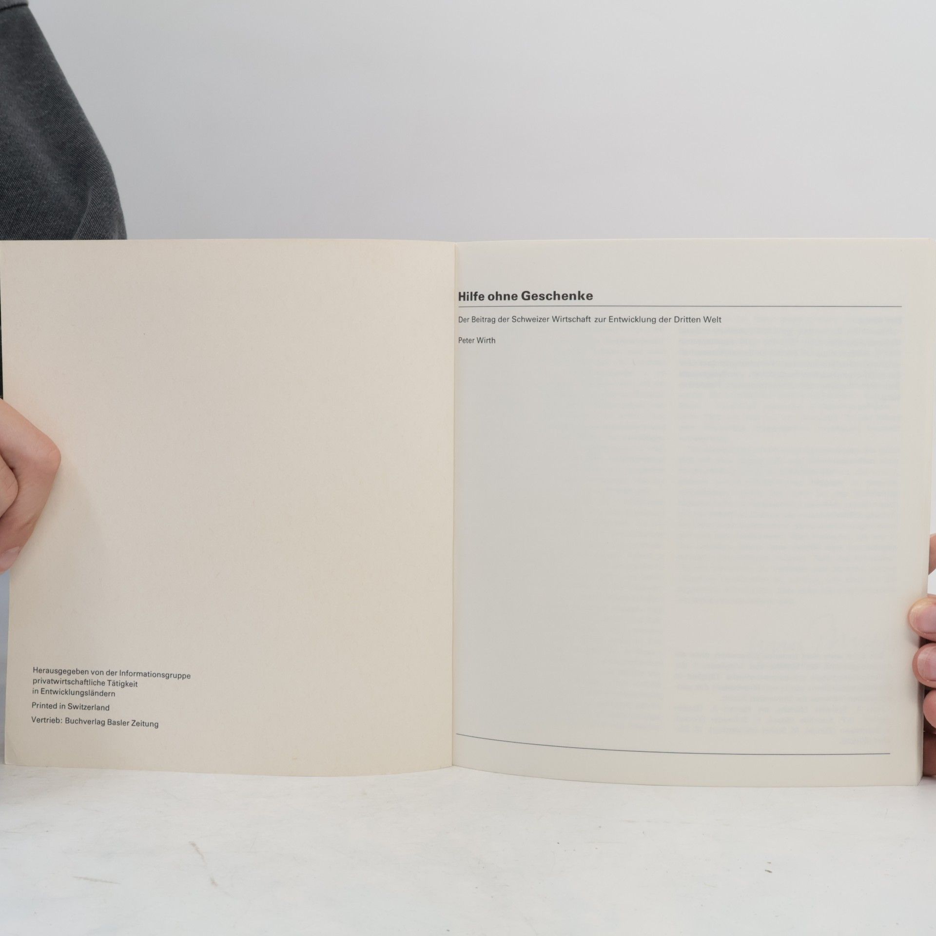 Peter Wirth Hilfe ohne Geschenke