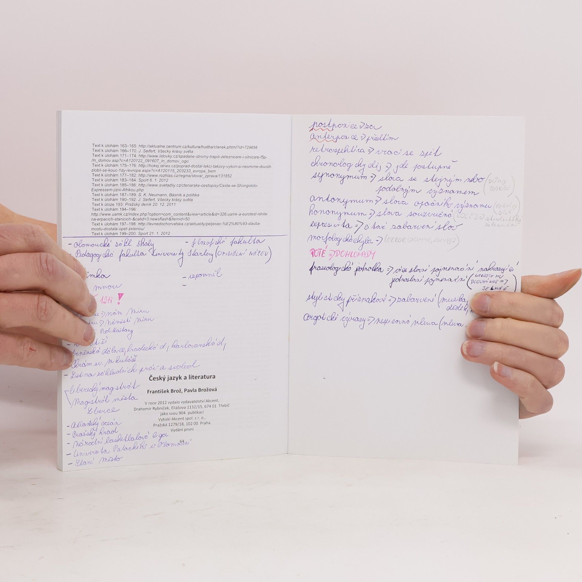 František Brož Český jazyk a literatura: Sbírka testových úloh k maturitní zkoušce
