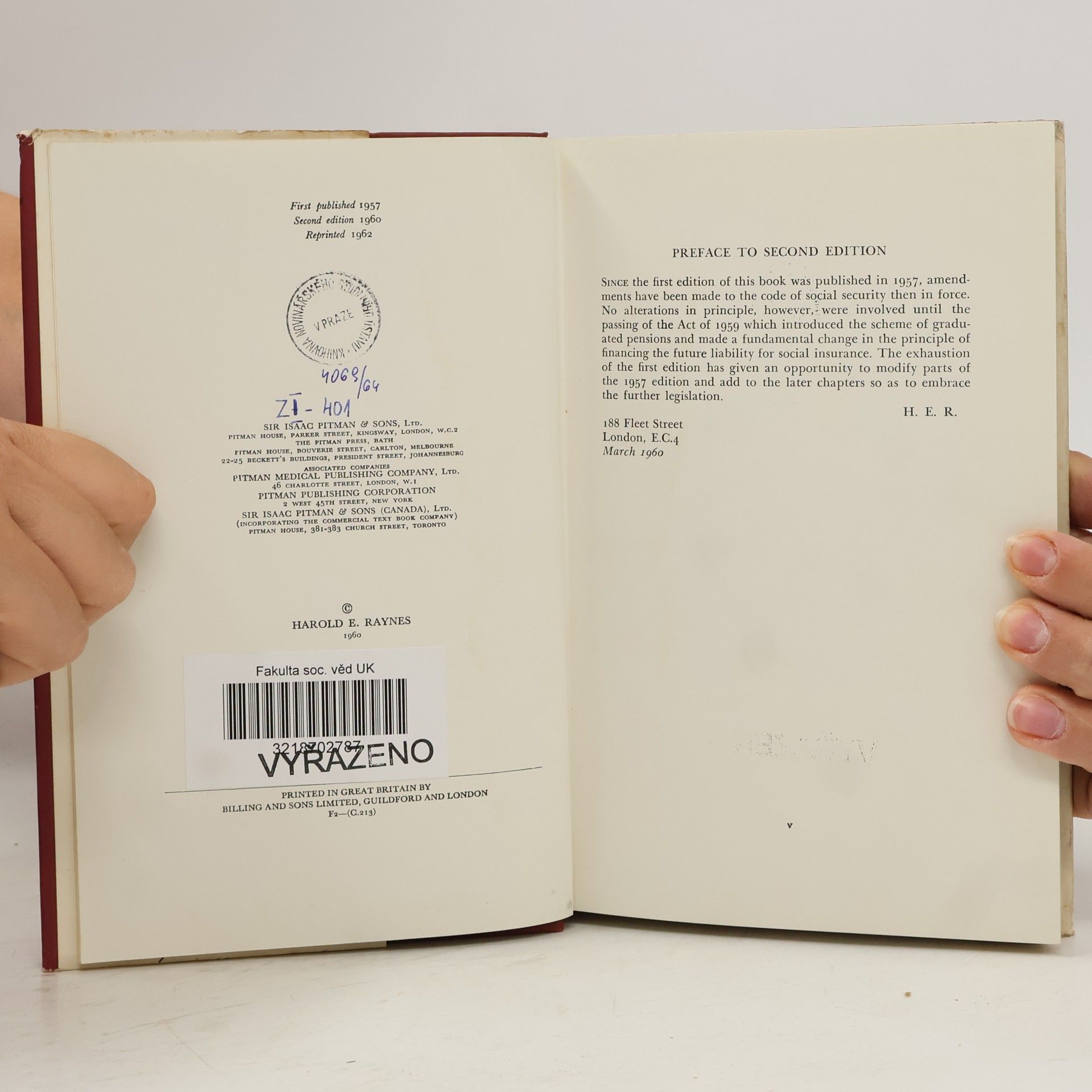 Harold E.Raynes Social Security in Britain a History