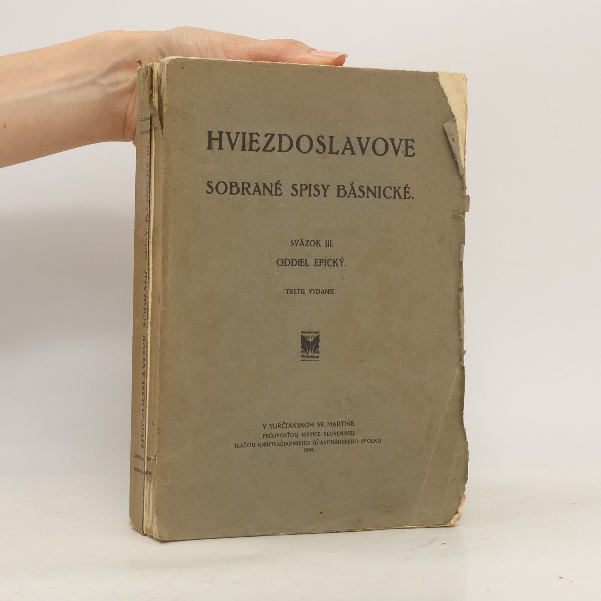 Pavol Országh Hviezdoslav Hviezdoslavove sobrané spisy básnické III.