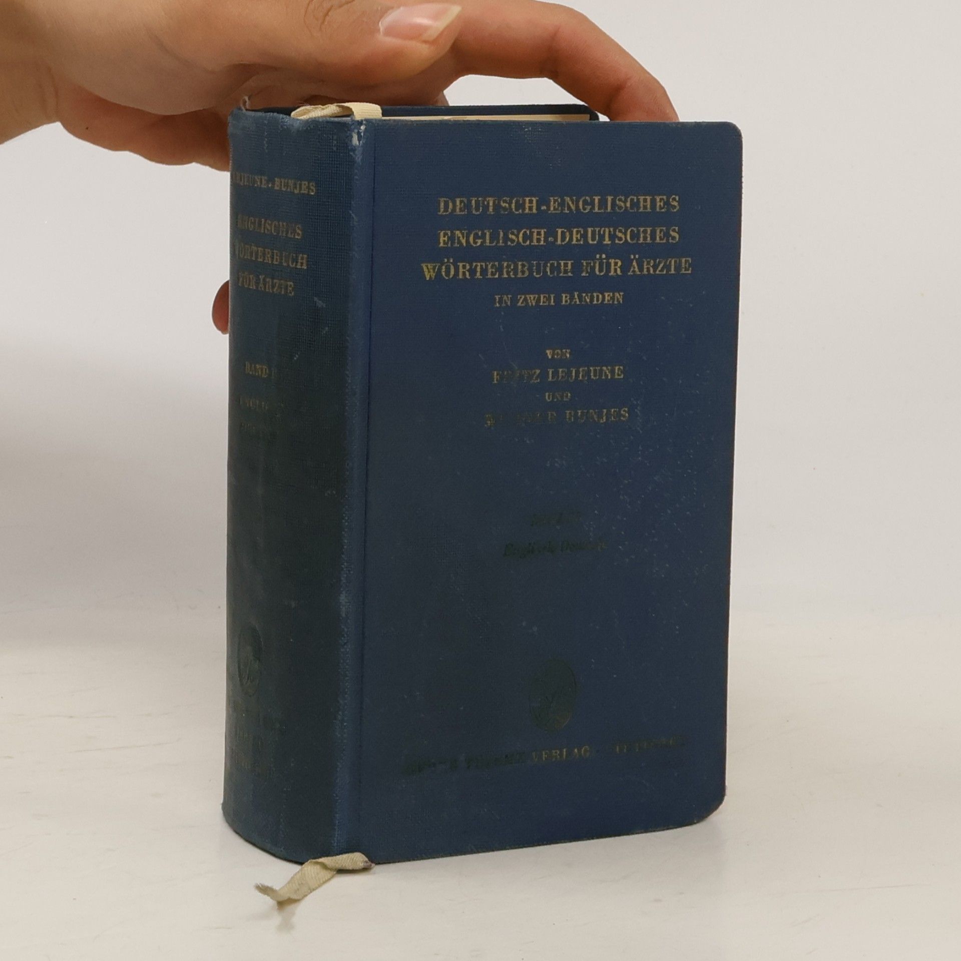 Fritz Lejeune Deutsch-Englisches, Englisch-Deutsches. Wörterbuch für Ärzte in zwei Bänden. Band 1