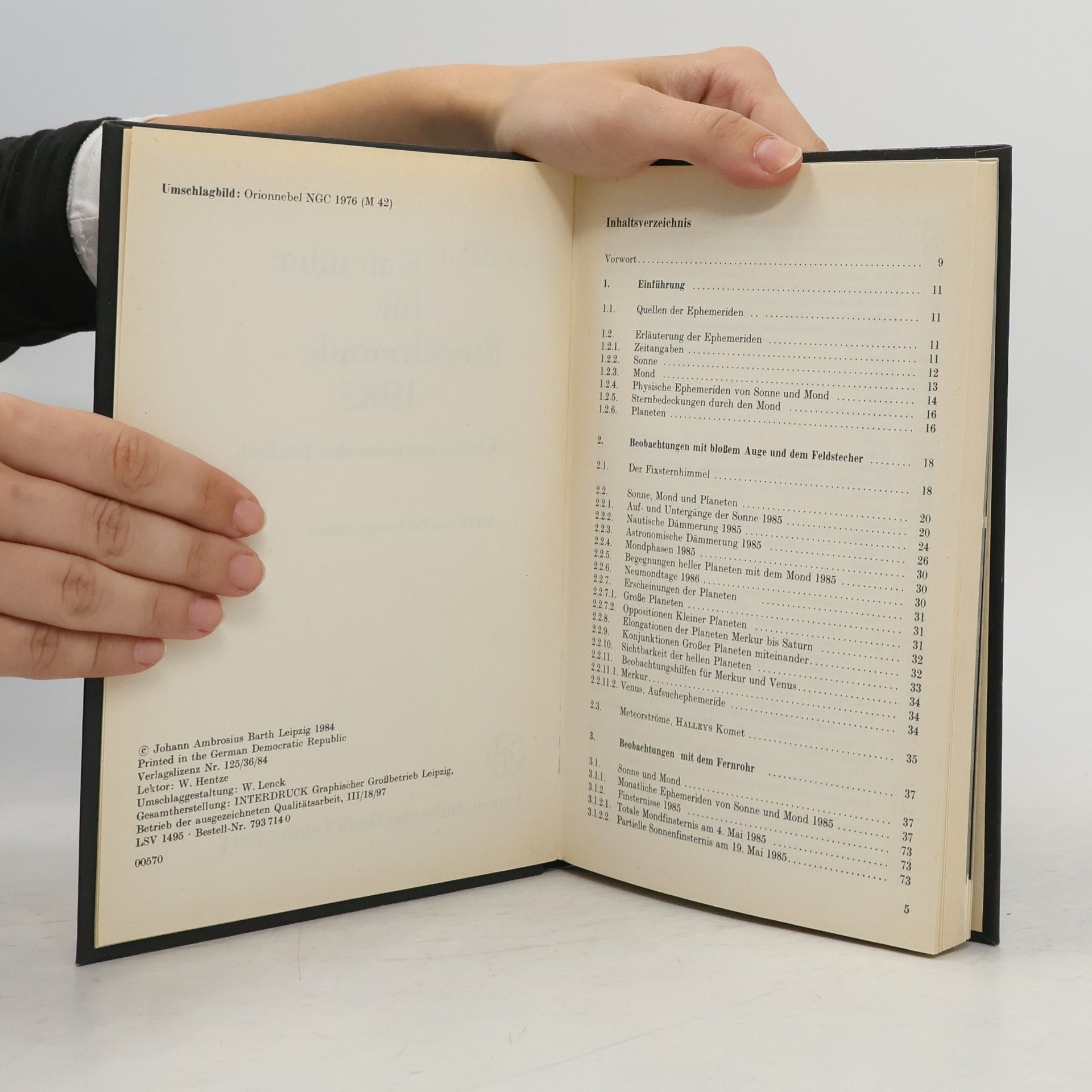 Paul Oswald Ahnert Kalender für Sternfreunde 1985