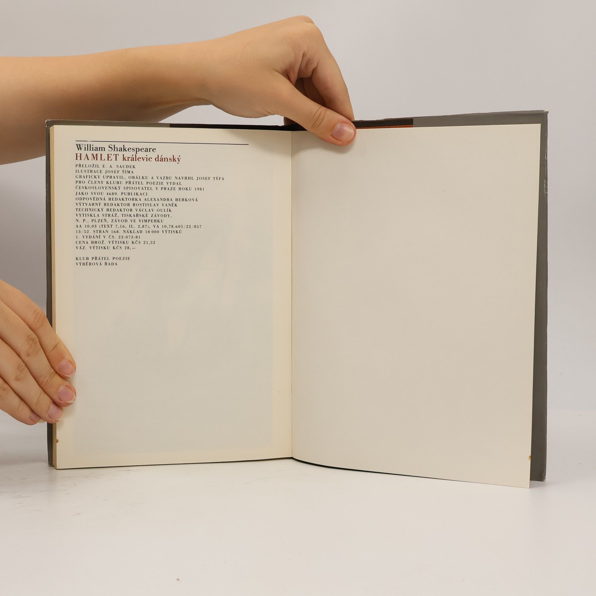 William Shakespeare Hamlet, králevic dánský